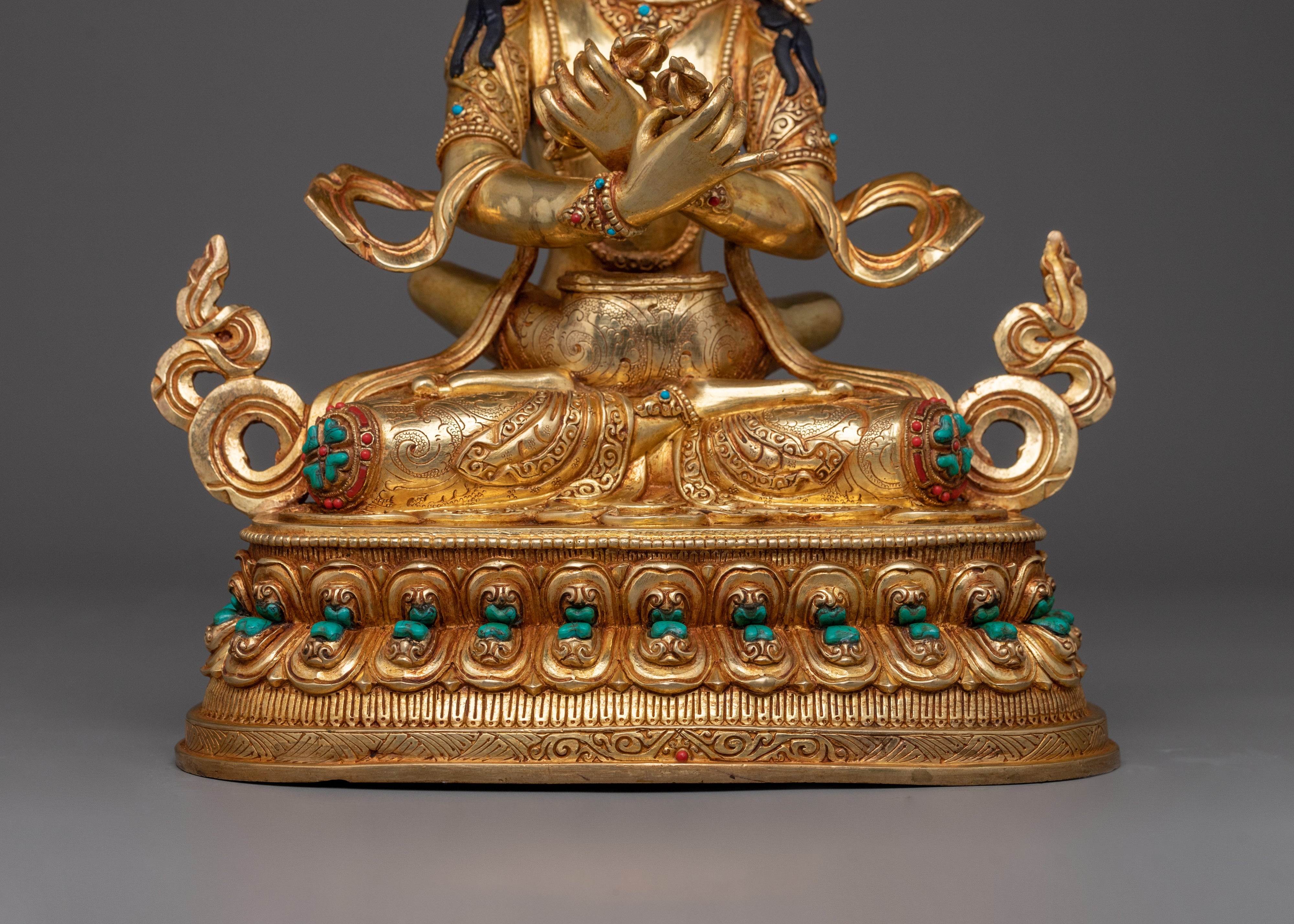 Traditional Artwork of Vajradhara with consort | 24K Gold Gilded Sculpture