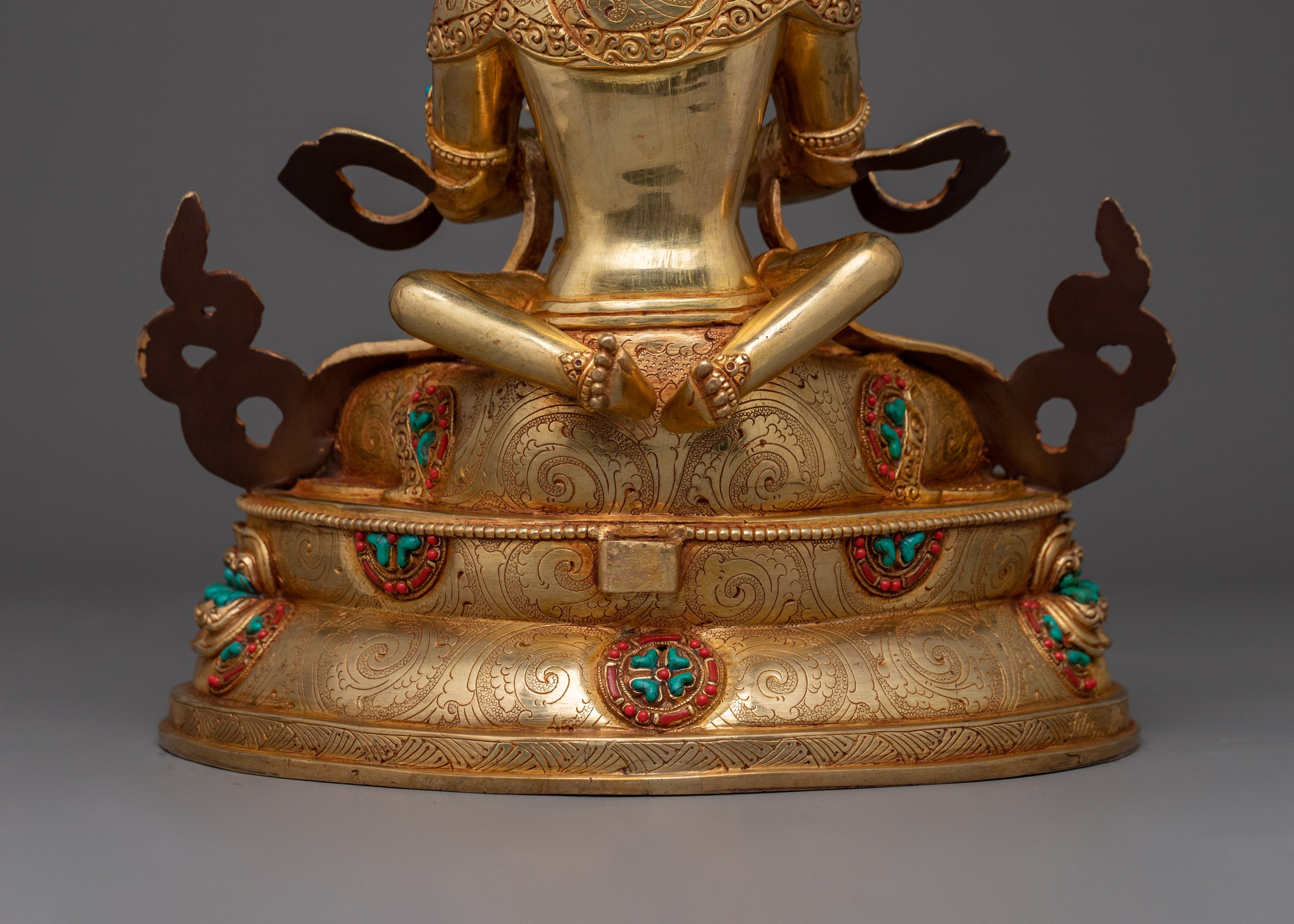 Traditional Artwork of Vajradhara with consort | 24K Gold Gilded Sculpture