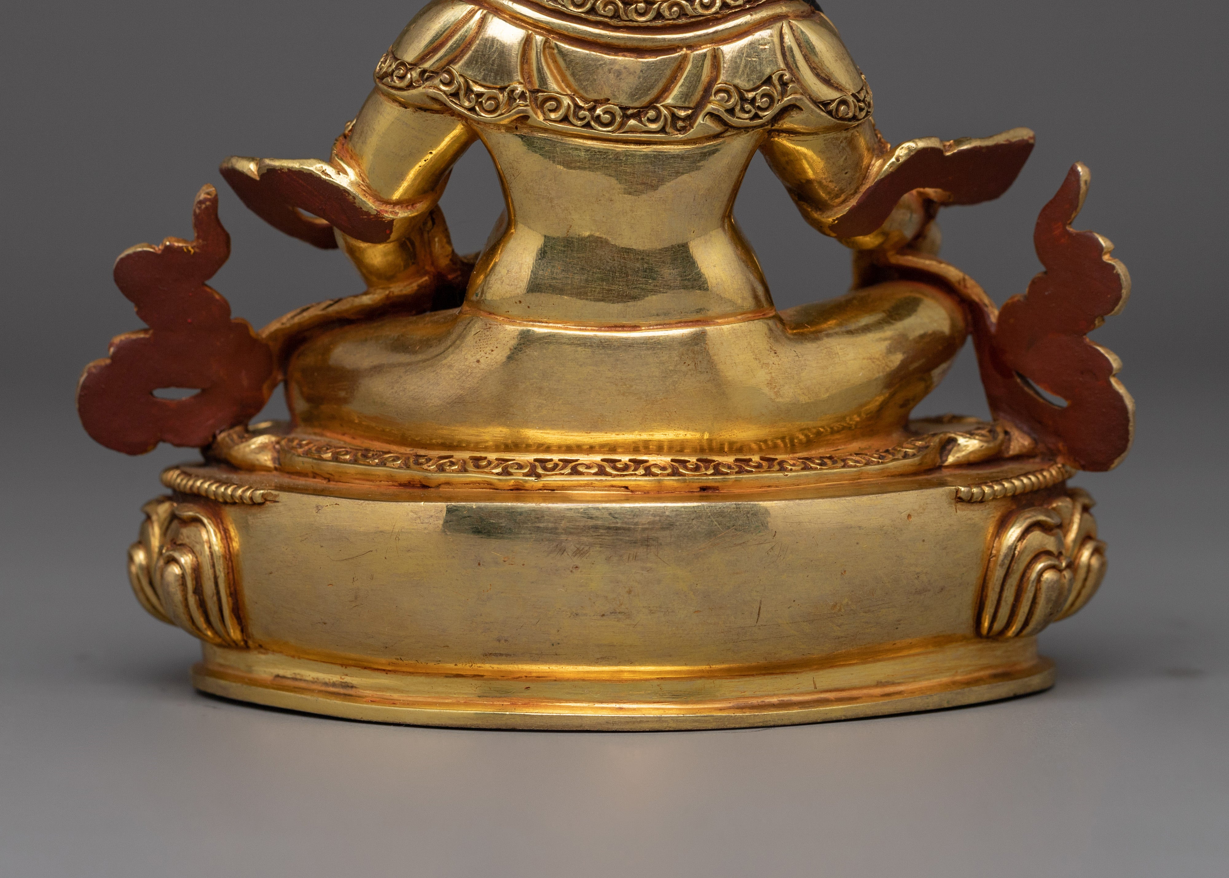 Traditional Copper Statue of Dzambhala | Sculpture for Shrine and Dharma Decor