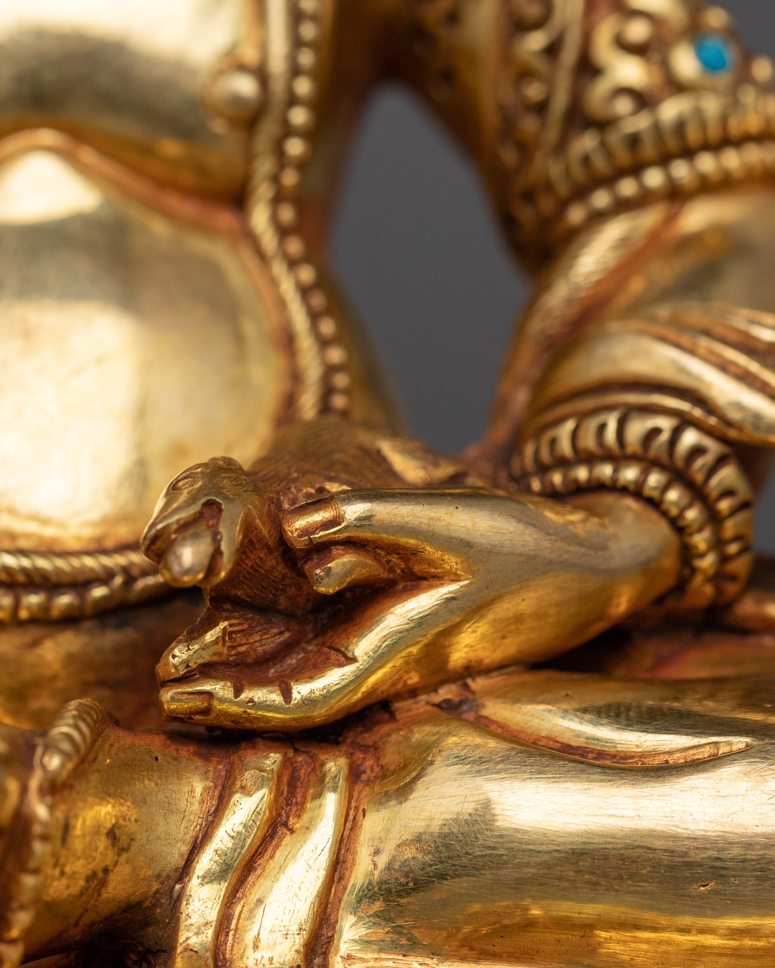 Traditional Copper Statue of Dzambhala | Sculpture for Shrine and Dharma Decor