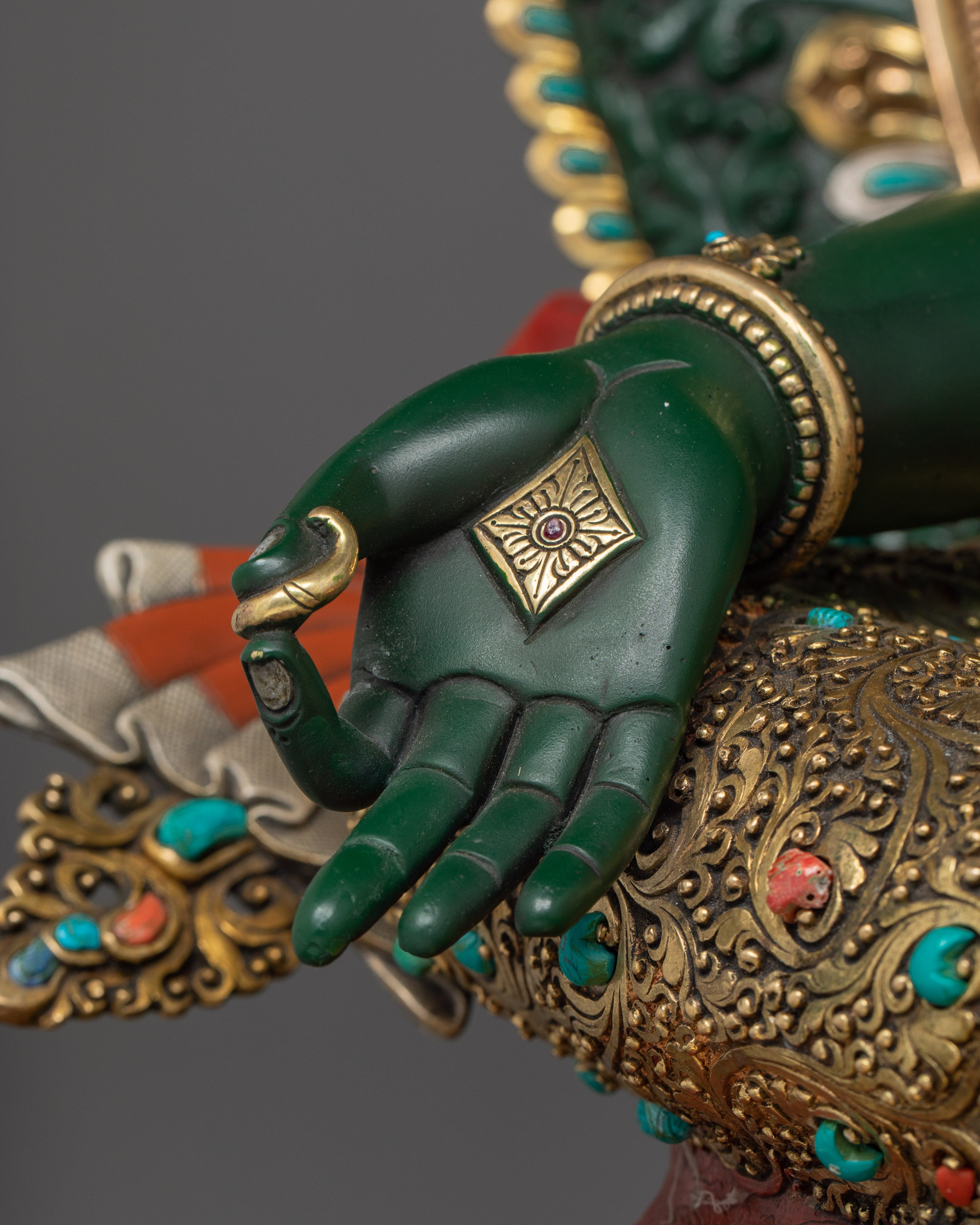 Compassionate Goddess Green Tara Statue | Shyama Tara Sculpture