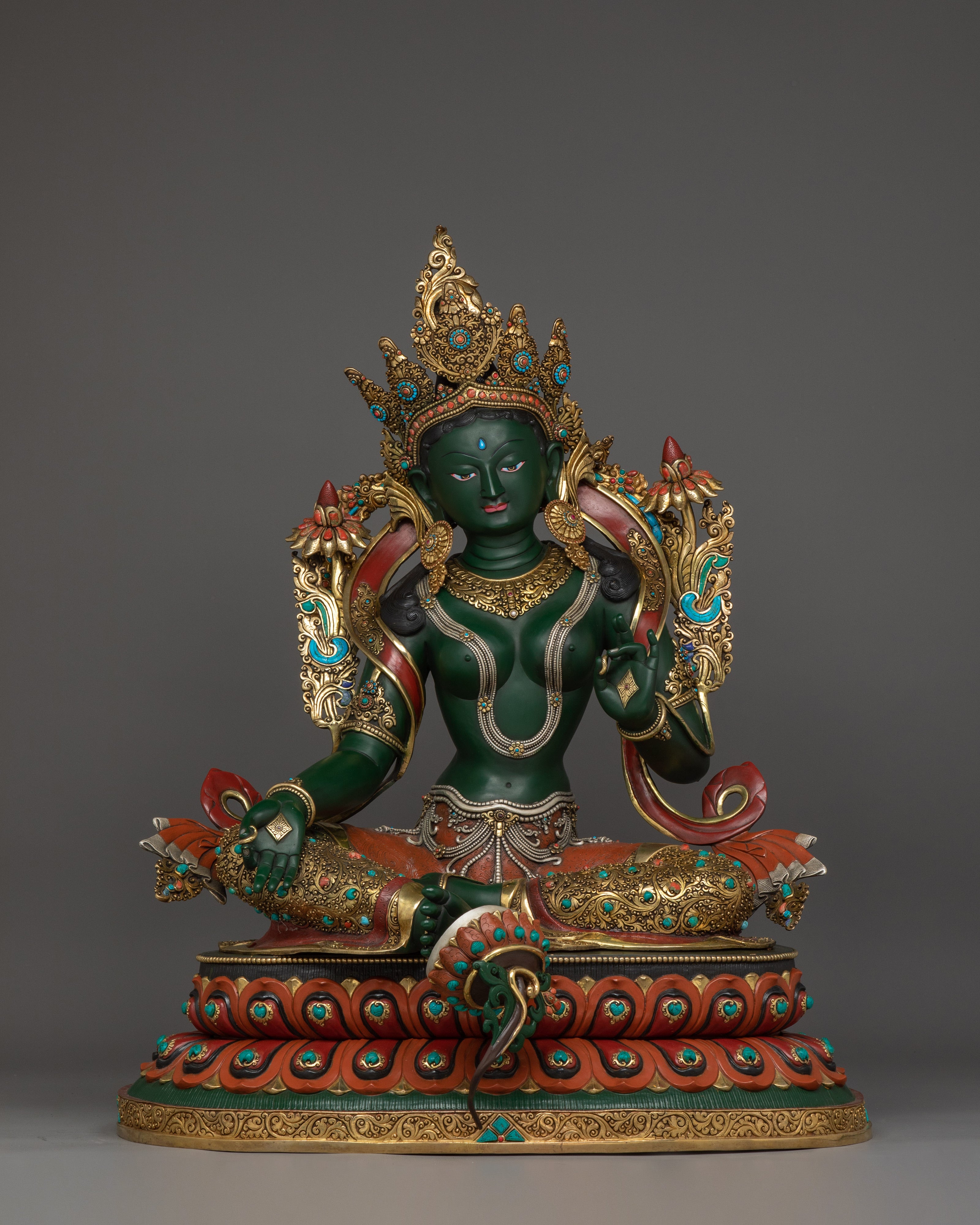 Compassionate Goddess Green Tara Statue | Shyama Tara Sculpture