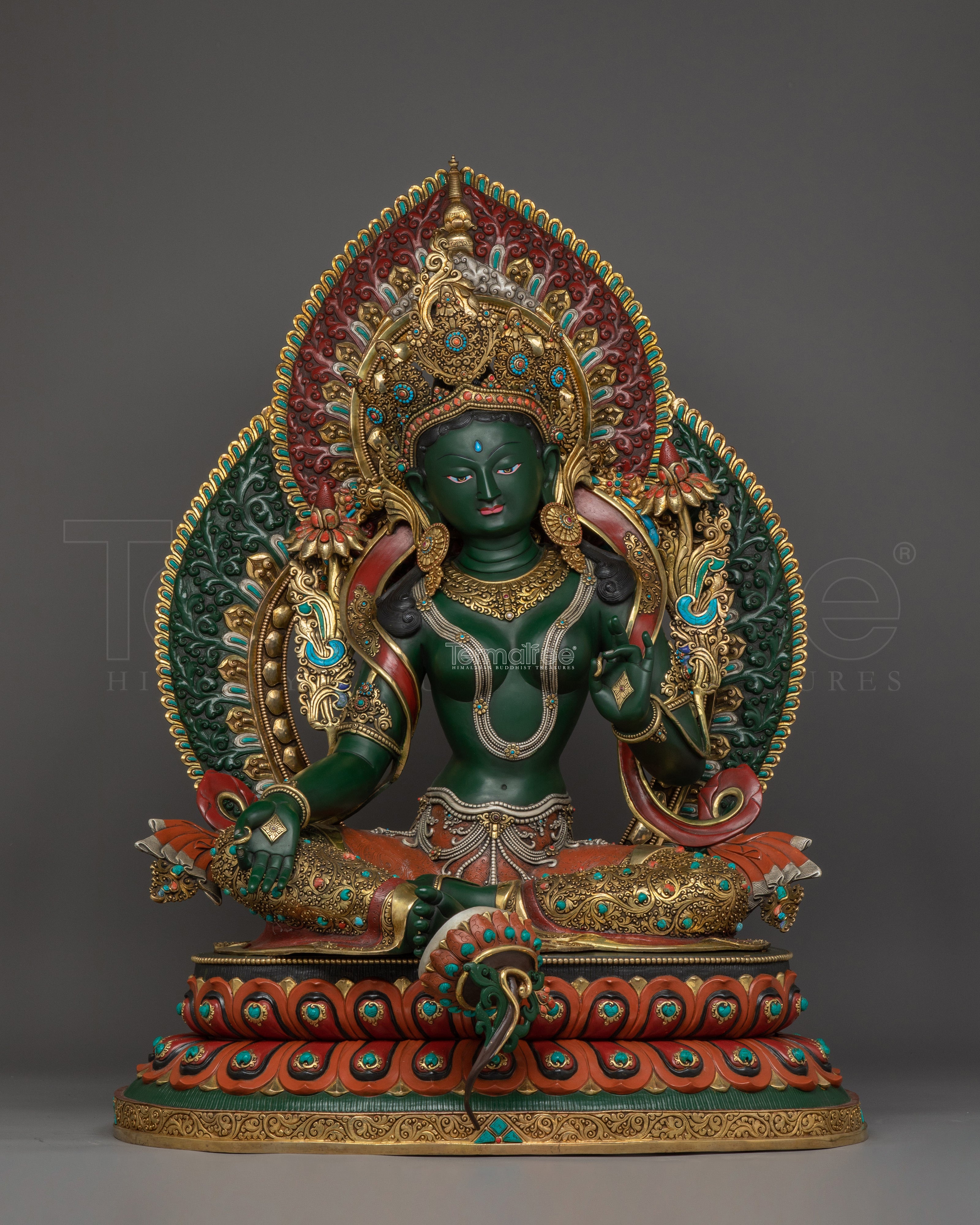 Compassionate Goddess Green Tara Statue | Shyama Tara Sculpture