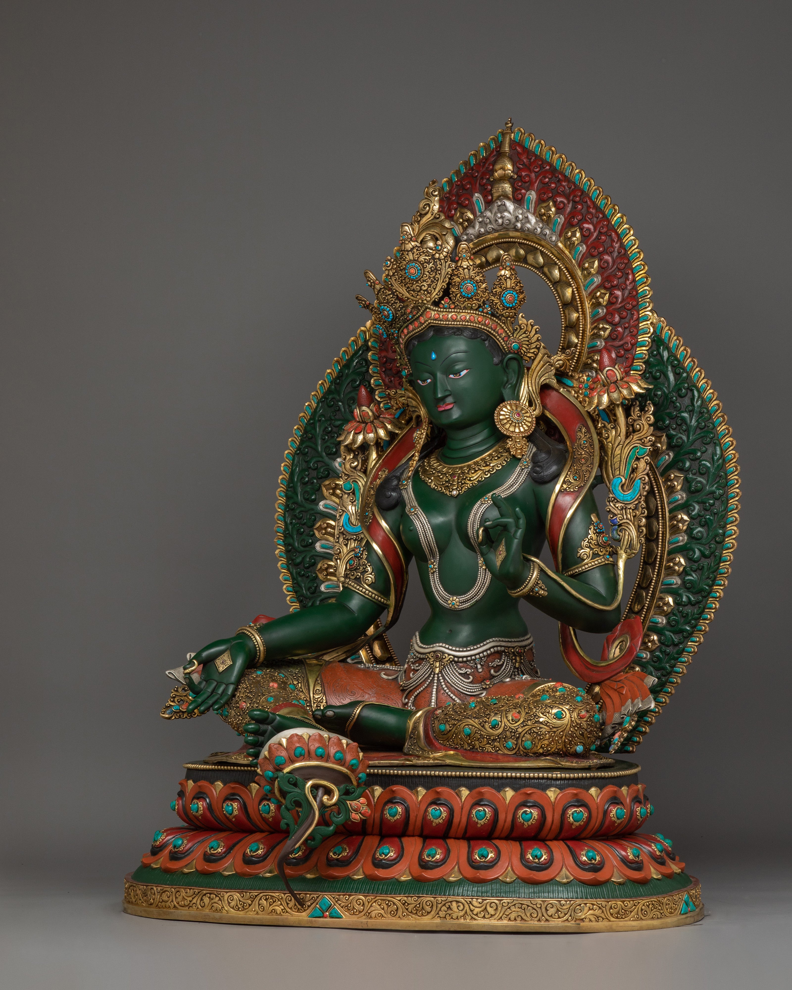 Compassionate Goddess Green Tara Statue | Shyama Tara Sculpture