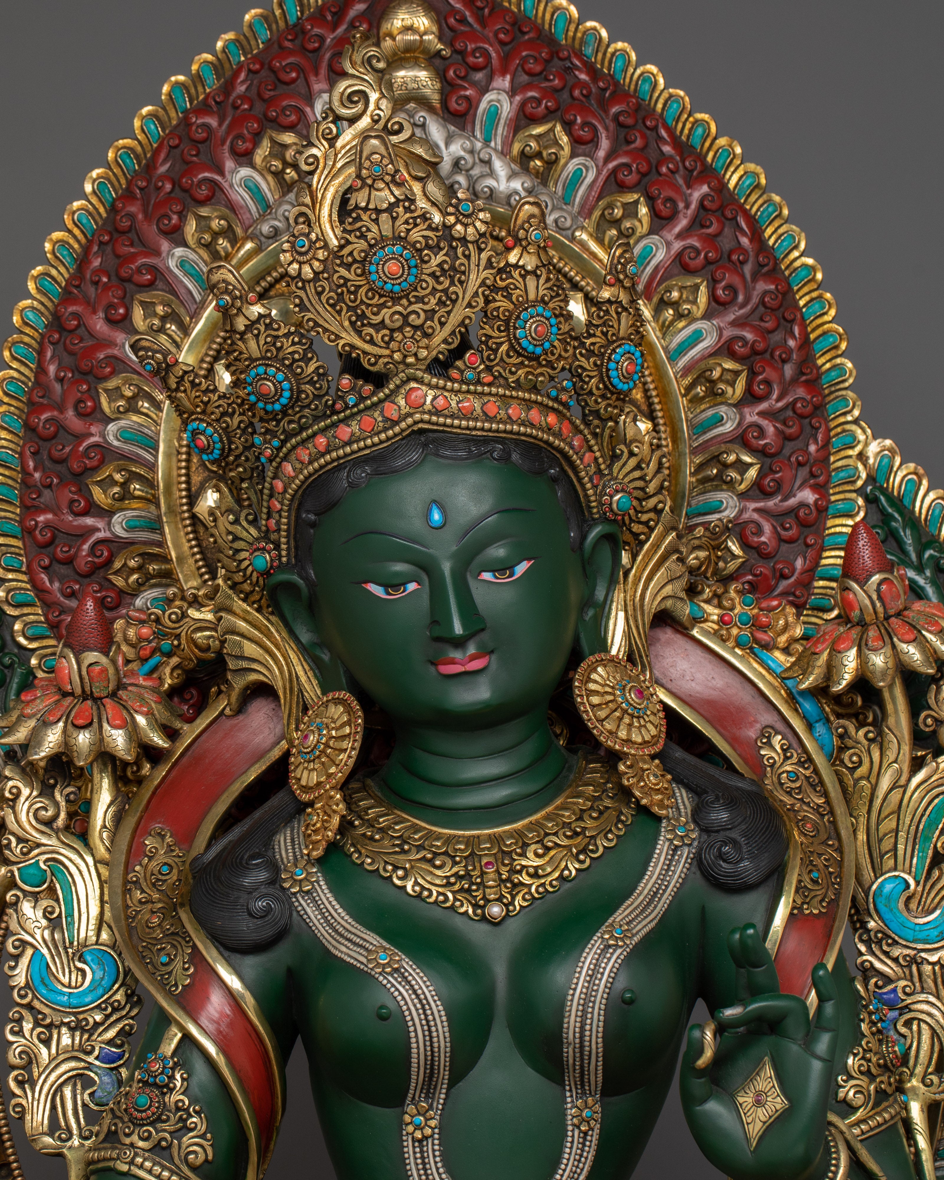 Compassionate Goddess Green Tara Statue | Shyama Tara Sculpture