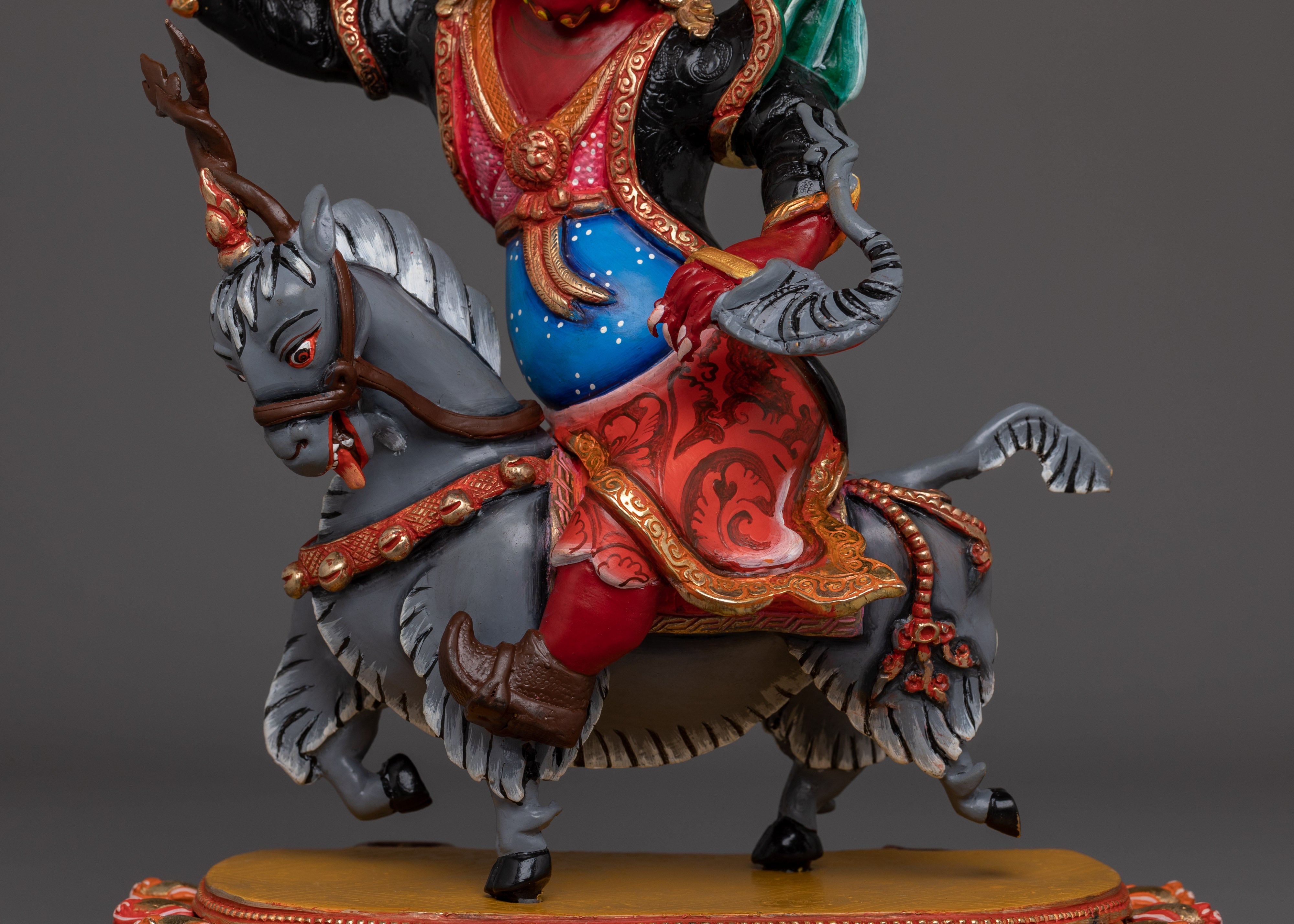 Blacksmith Damchen Garwa Nagpo Statue | Powerful Guardian of Buddhist Teachings