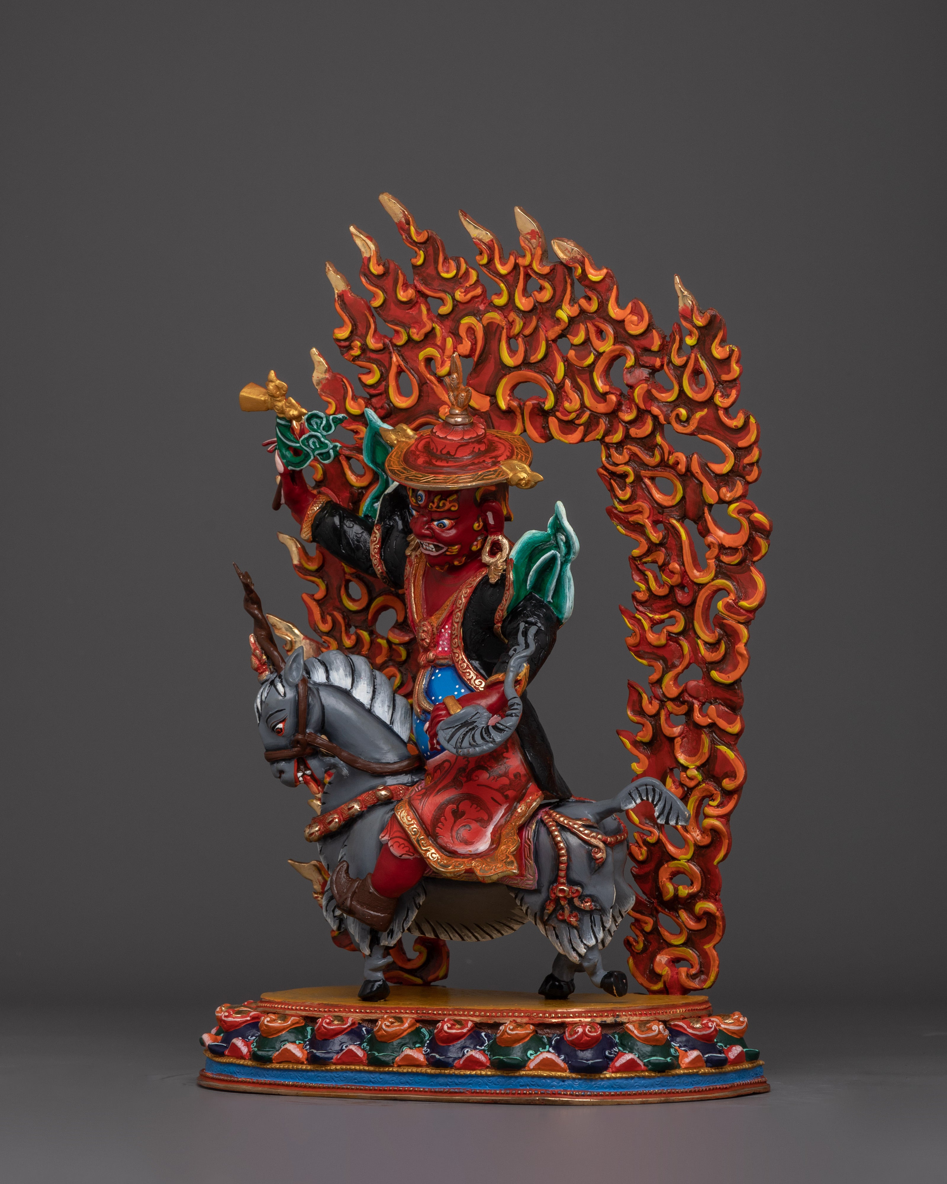Blacksmith Damchen Garwa Nagpo Statue | Powerful Guardian of Buddhist Teachings