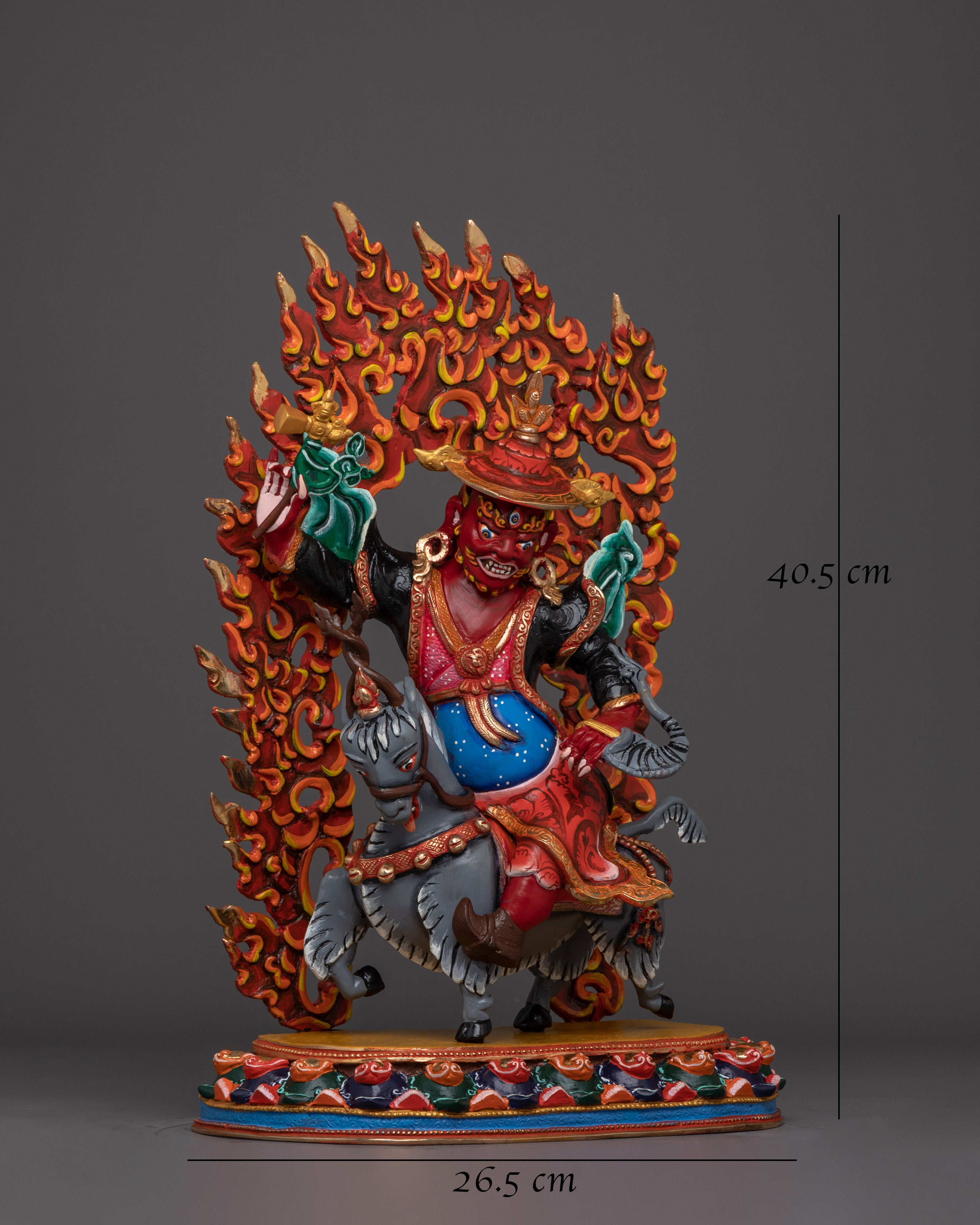 Blacksmith Damchen Garwa Nagpo Statue | Powerful Guardian of Buddhist Teachings