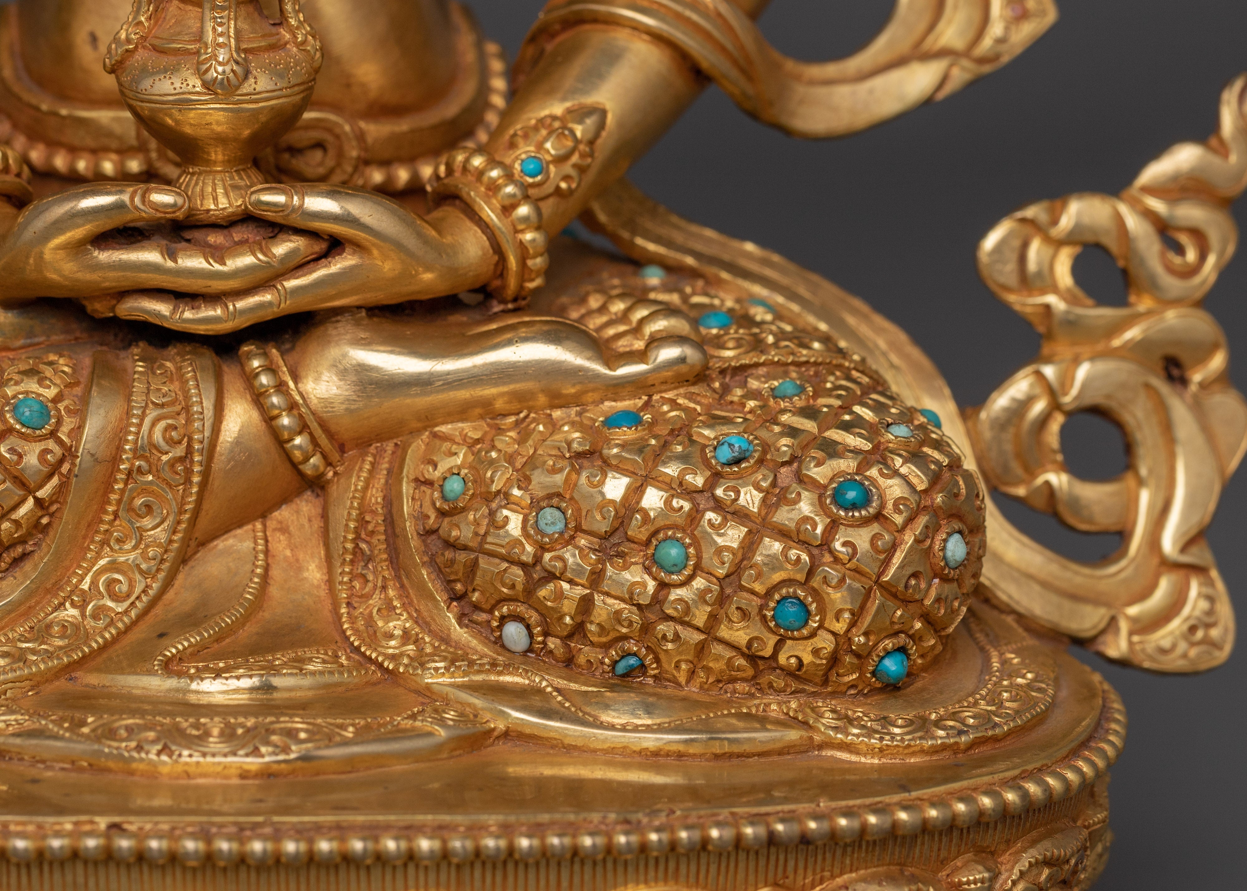 Long Life Buddha Amitayus Golden Statue | Buddha of Infinite Light