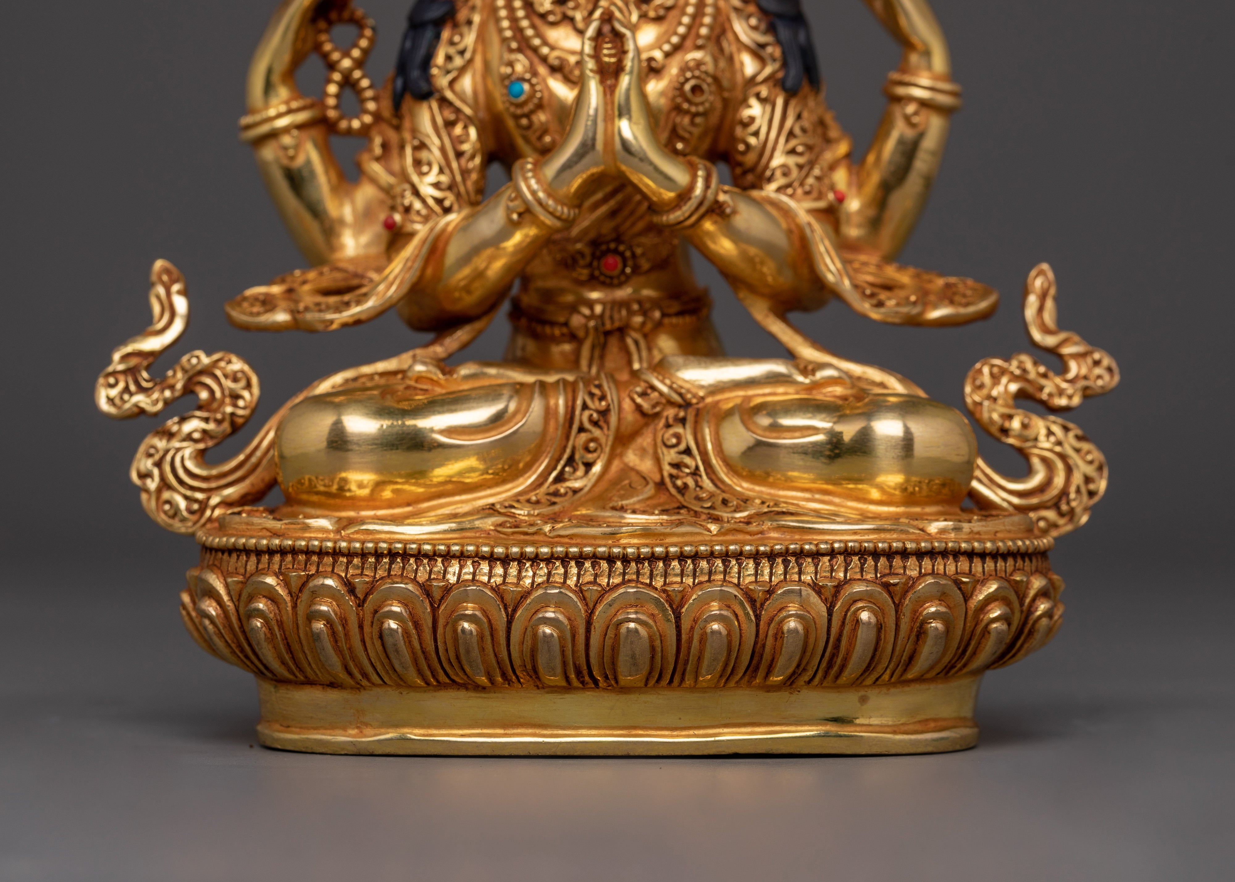 Tibetan Sacred Sculpture of Chenrezig | The Bodhisattva of Boundless Compassion