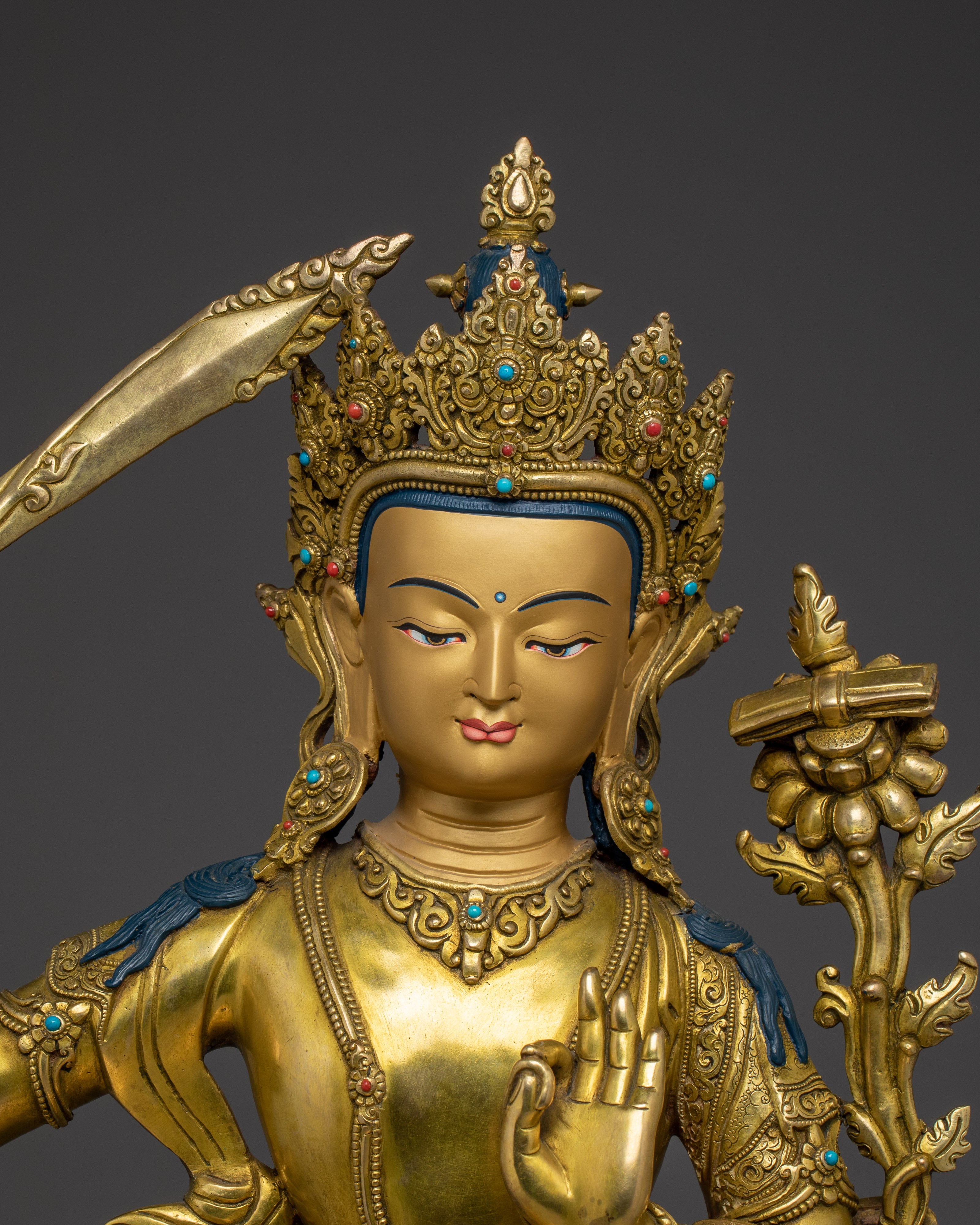 Traditional Tibetan Sculpture of Manjushri | The Flame of Wisdom