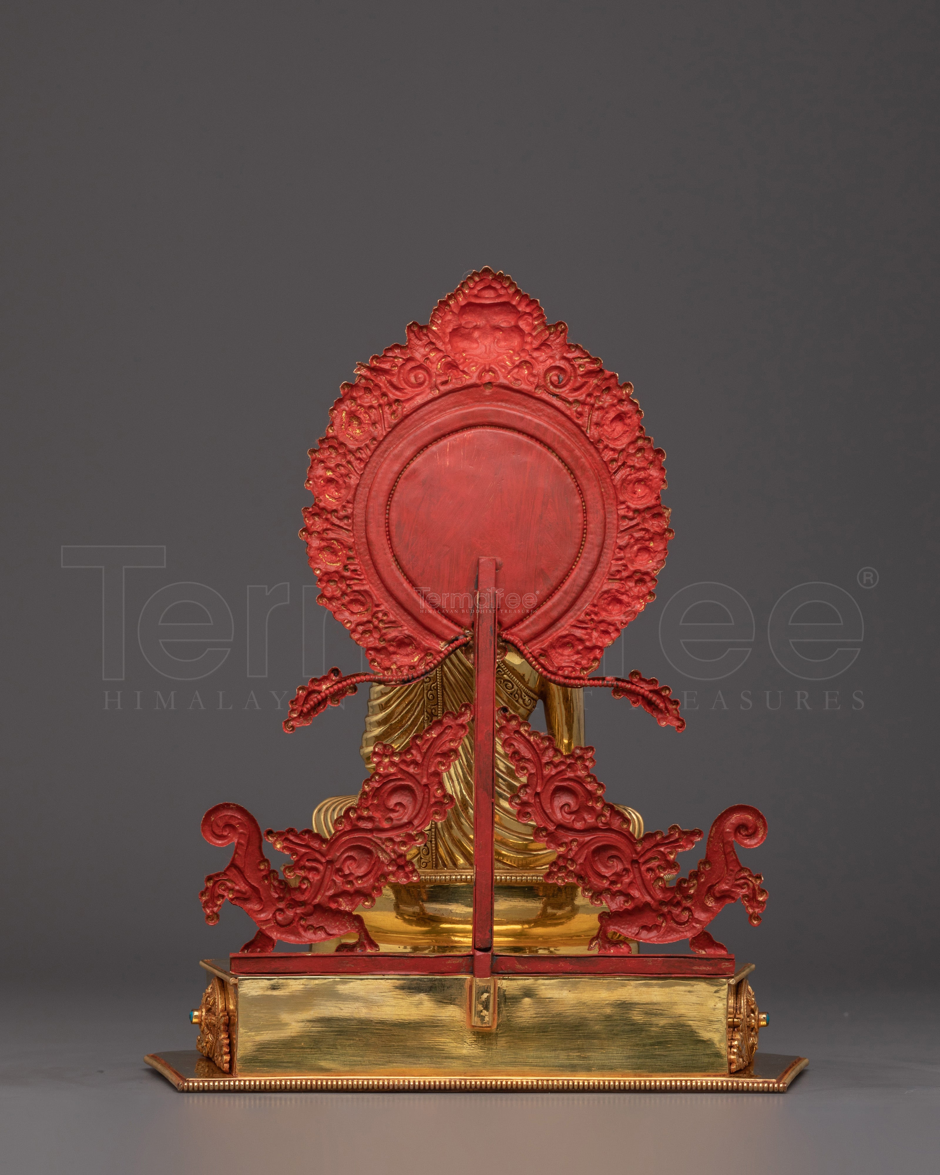 Shakyamuni with Throne Statue | Gautama Buddha - Embodiment of Wisdom