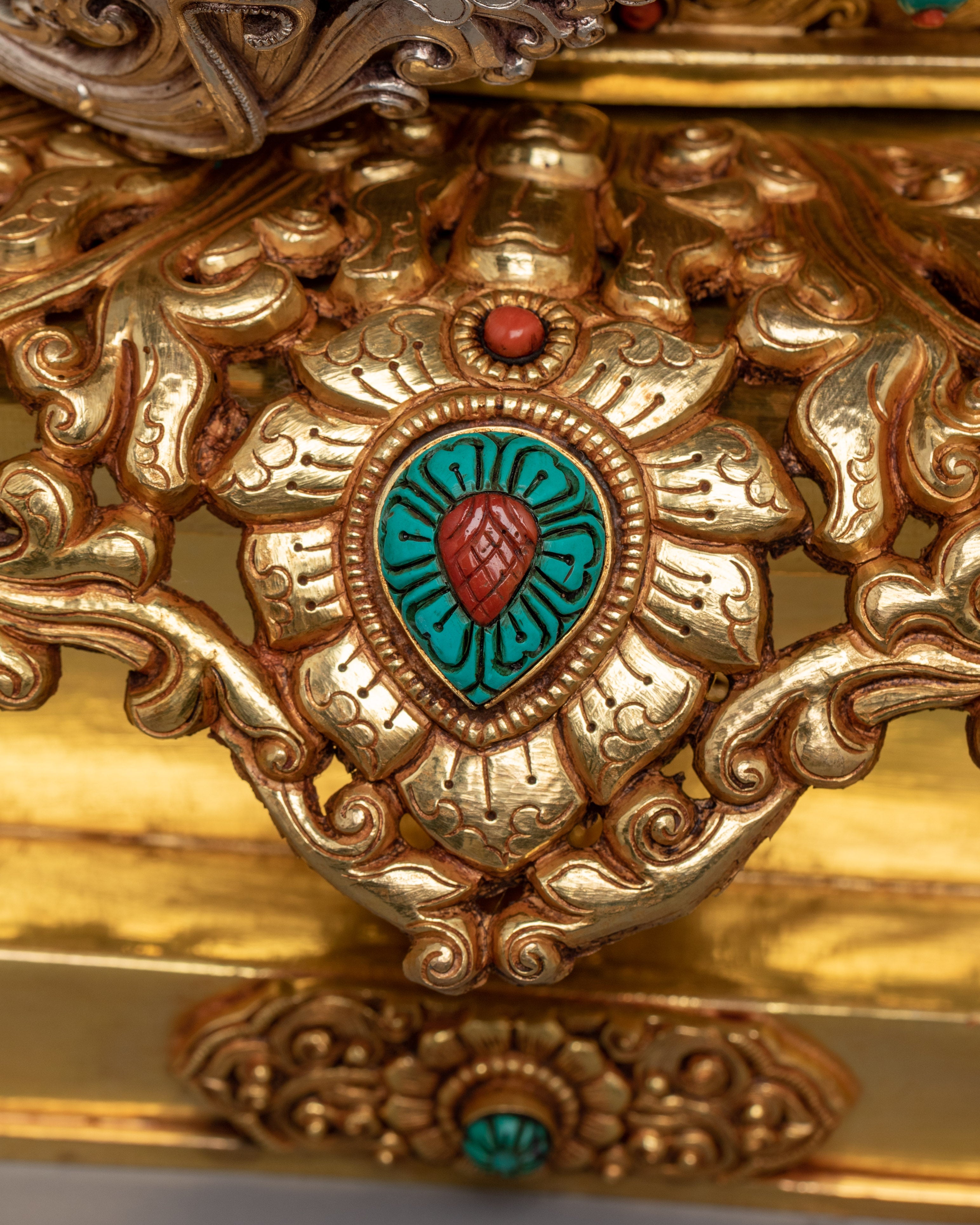 Compassionate Green Tara on Throne Statue | Shyama Tara Sculpture