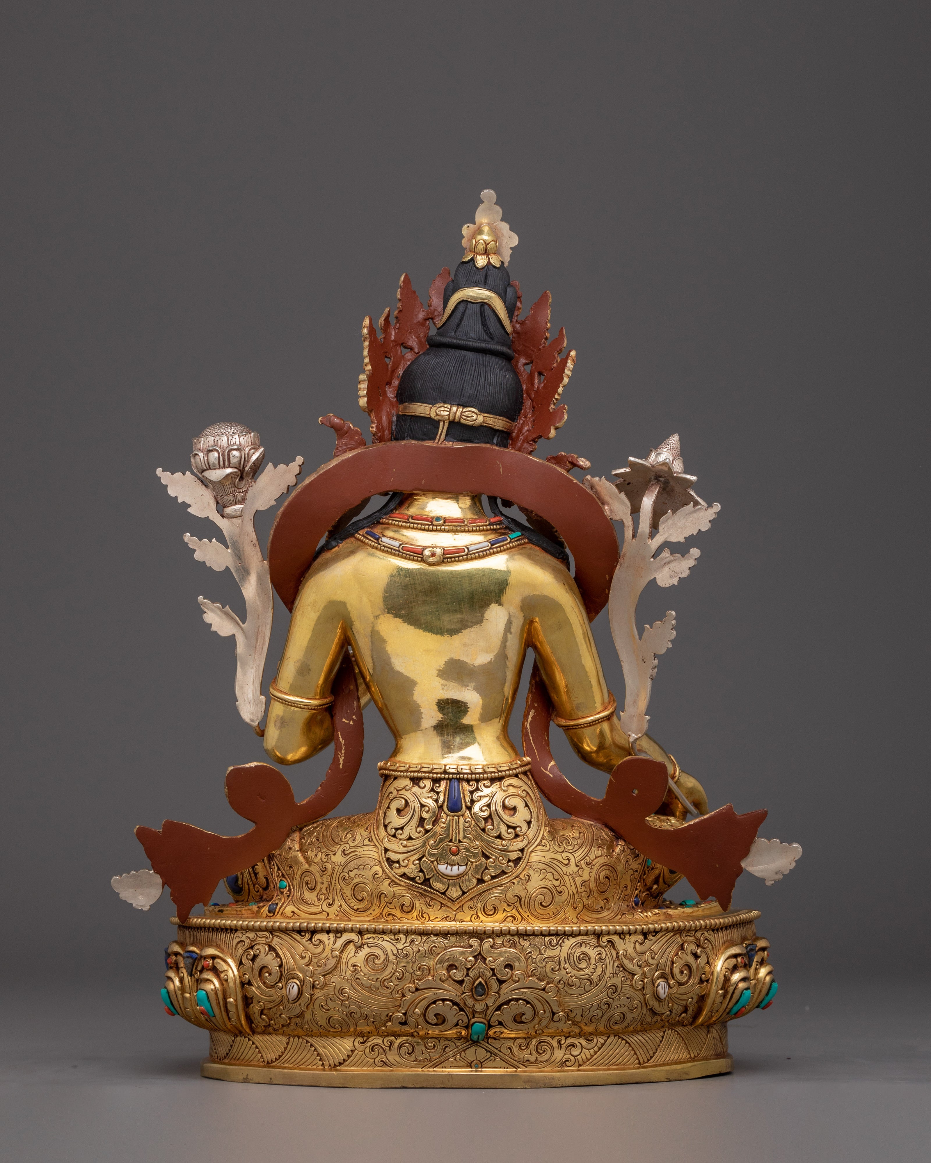 Compassionate Green Tara on Throne Statue | Shyama Tara Sculpture