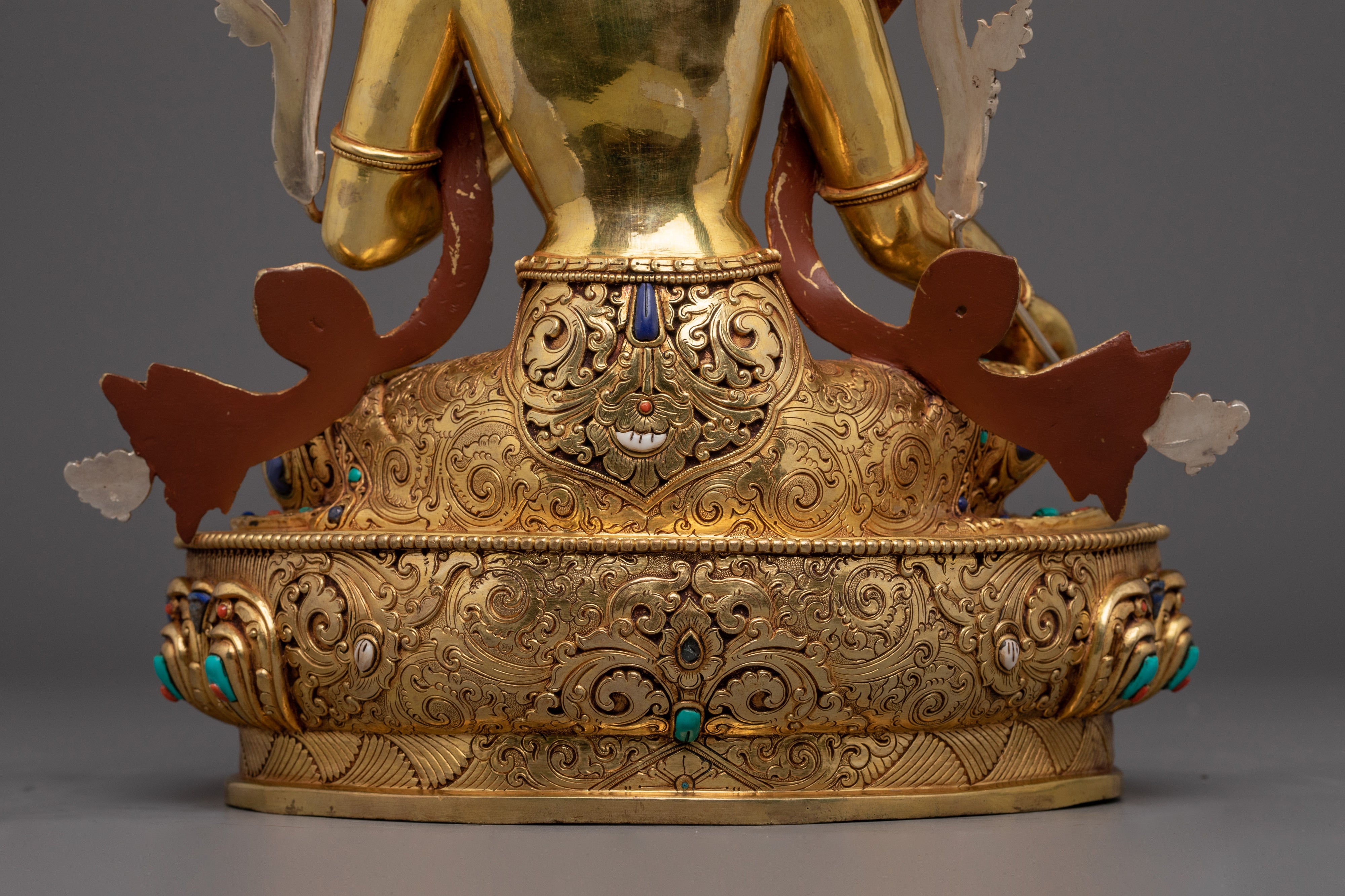 Compassionate Green Tara on Throne Statue | Shyama Tara Sculpture