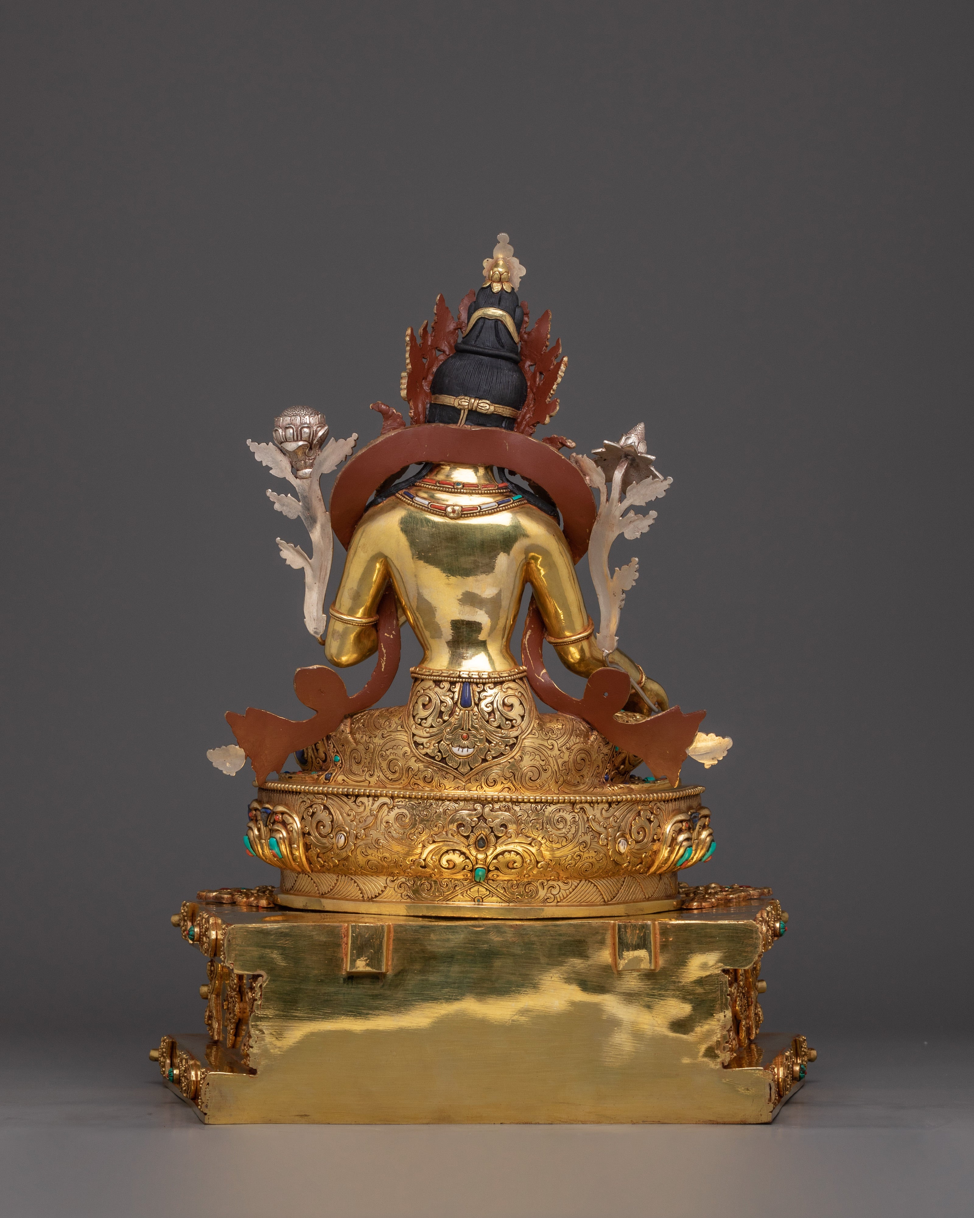 Compassionate Green Tara on Throne Statue | Shyama Tara Sculpture