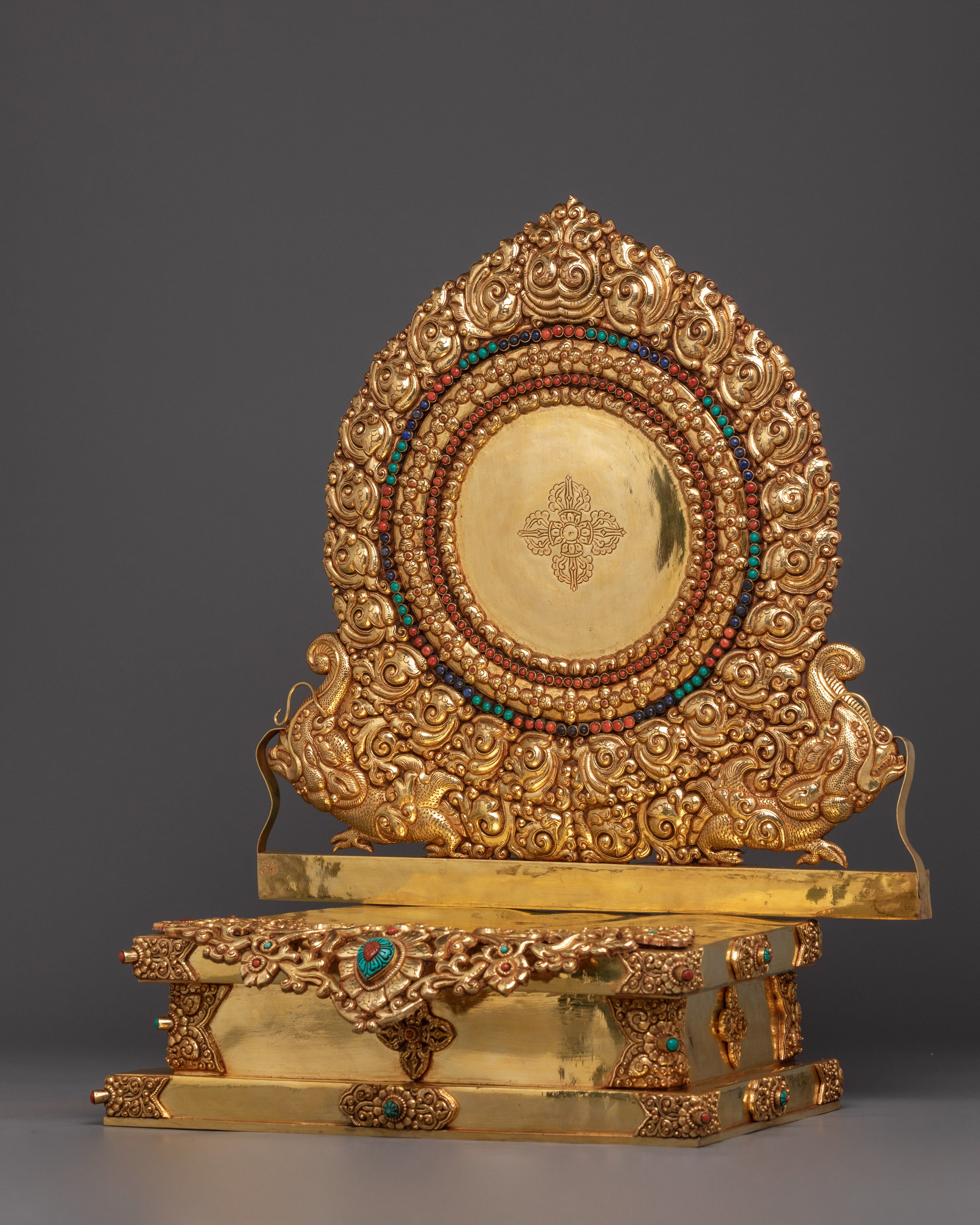 Buddhist Handcrafted Throne | Throne for Enhancing Statues Presence