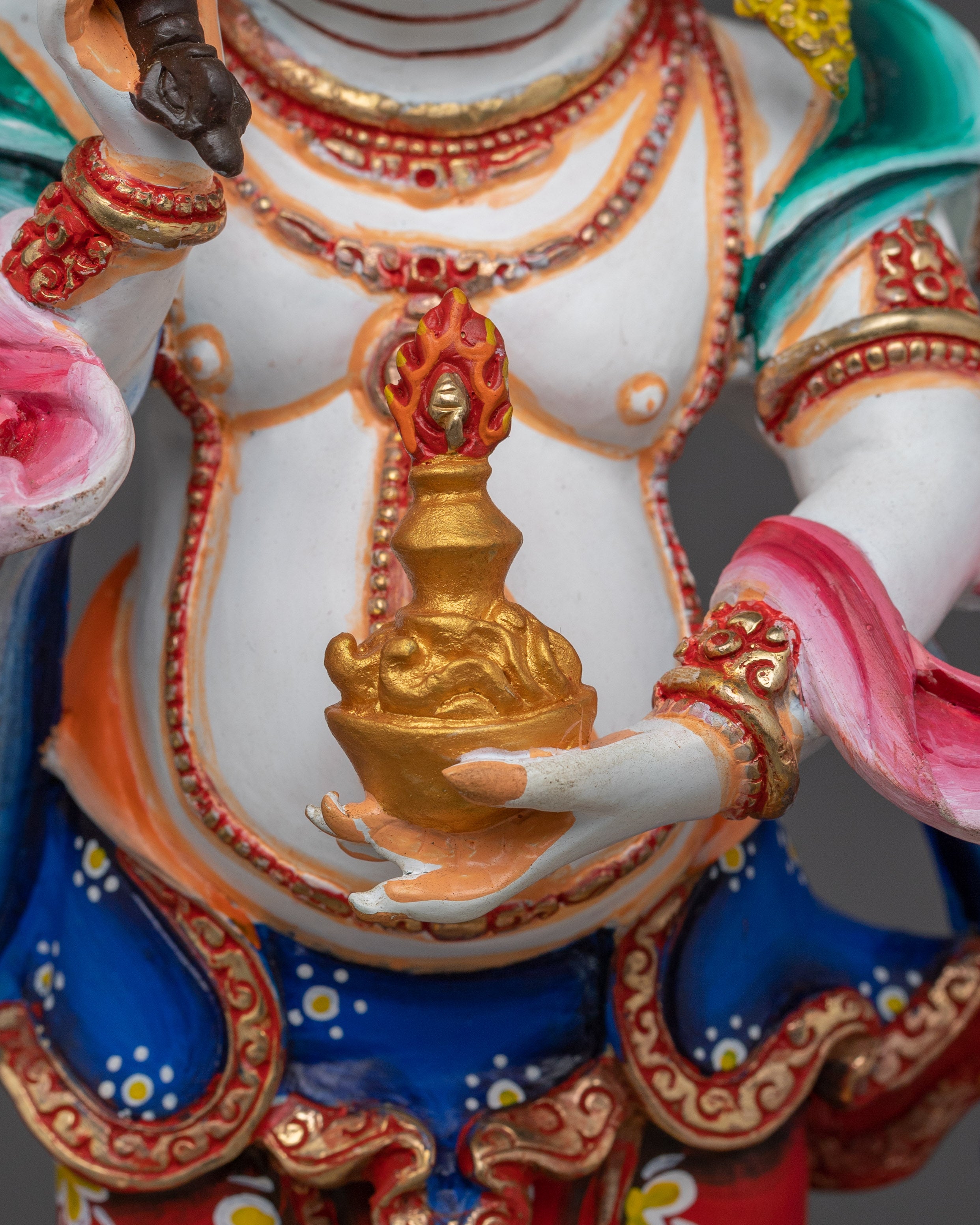 Prosperity Deity White Mahakala Statue | The Benevolent Protector