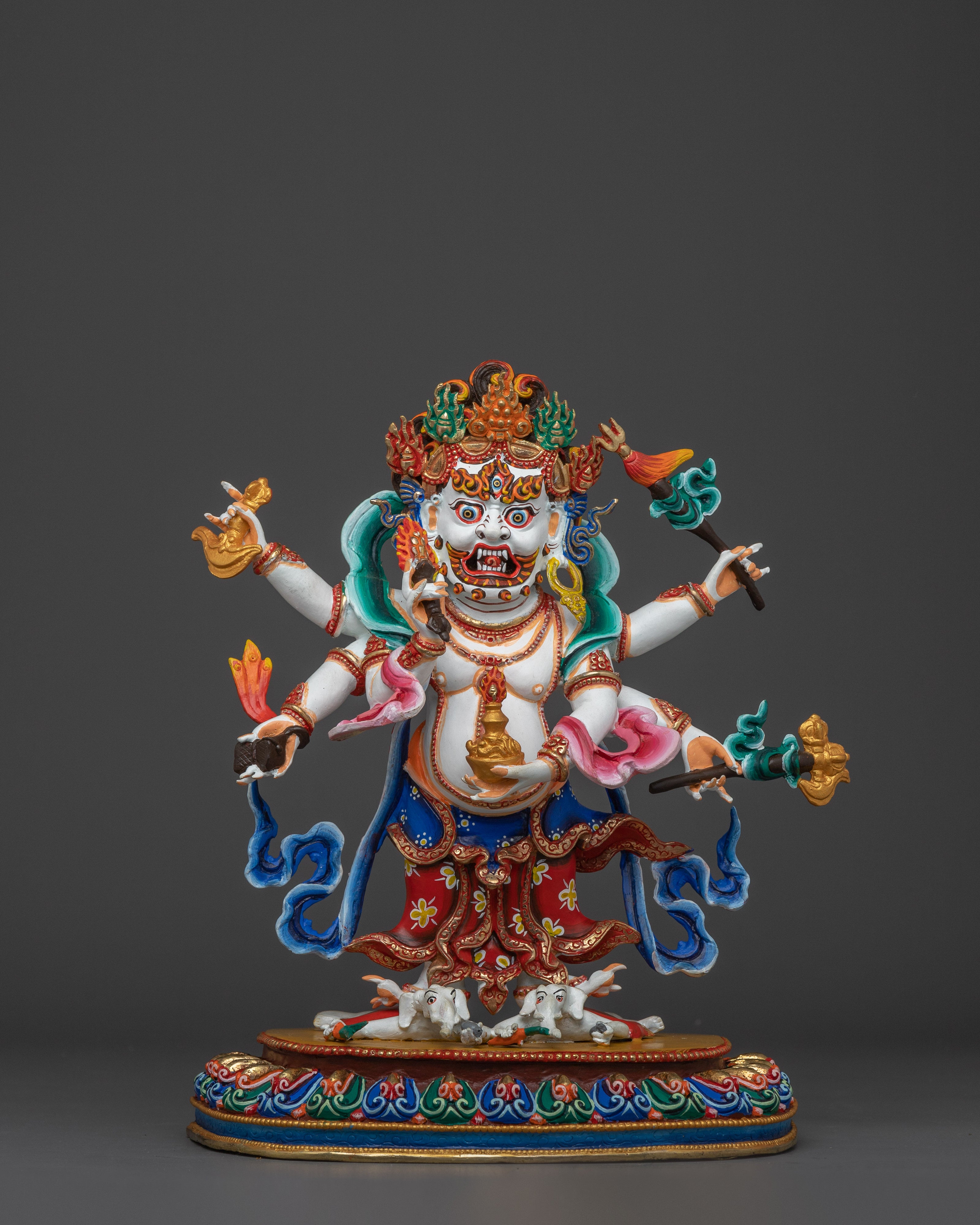Prosperity Deity White Mahakala Statue | The Benevolent Protector
