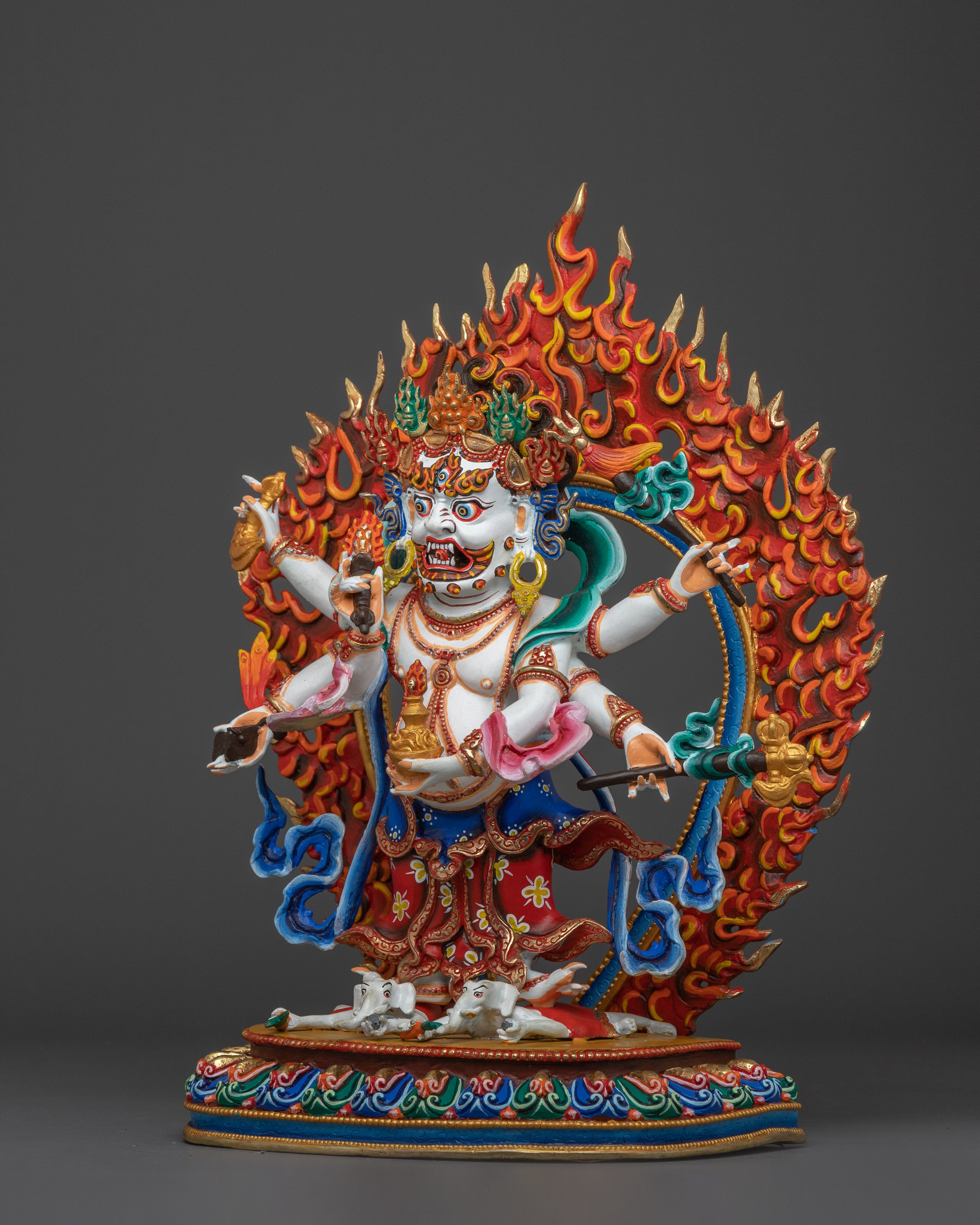 Prosperity Deity White Mahakala Statue | The Benevolent Protector