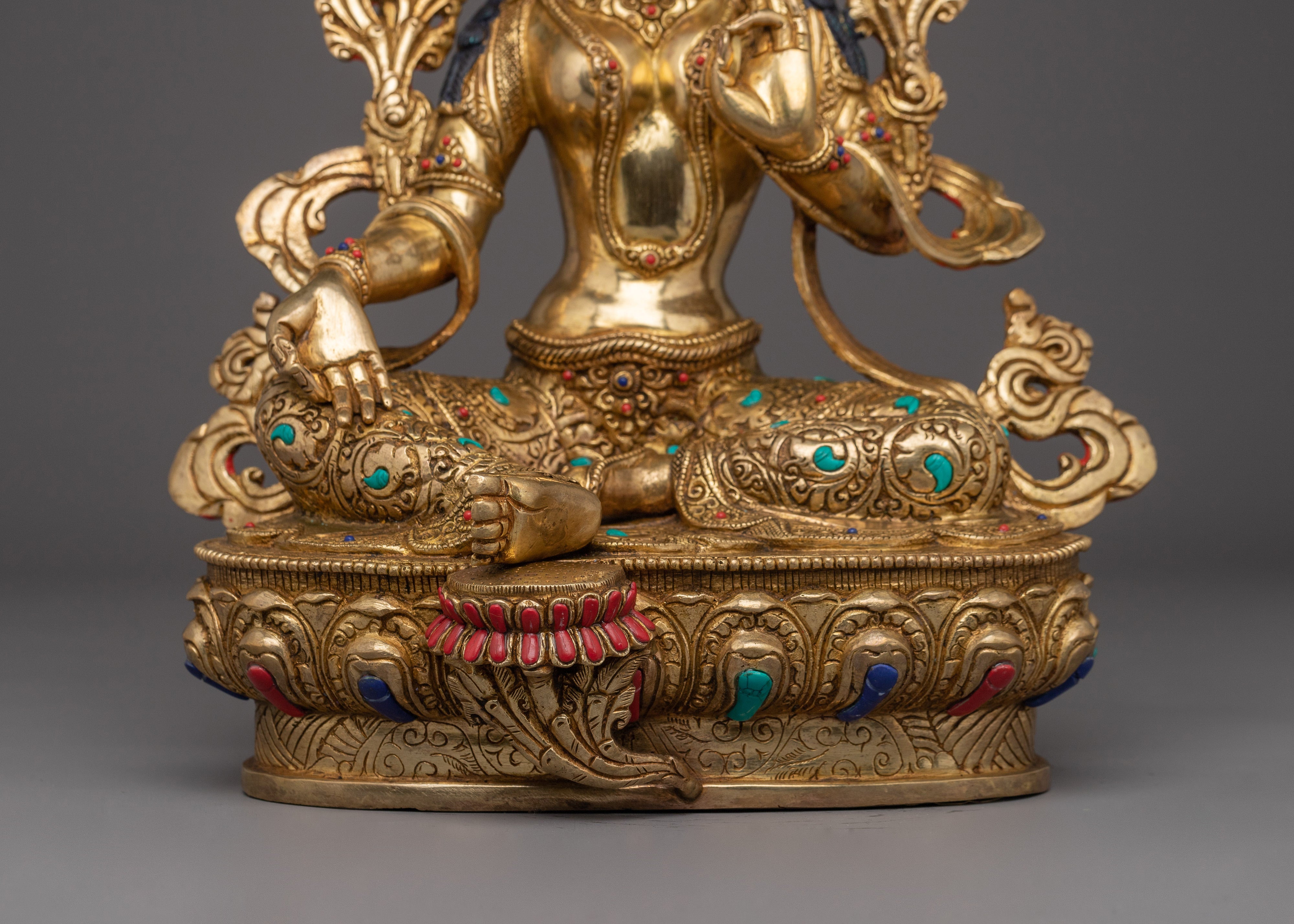 24k Gold Gilded Green Tara | Mother of All Buddhas