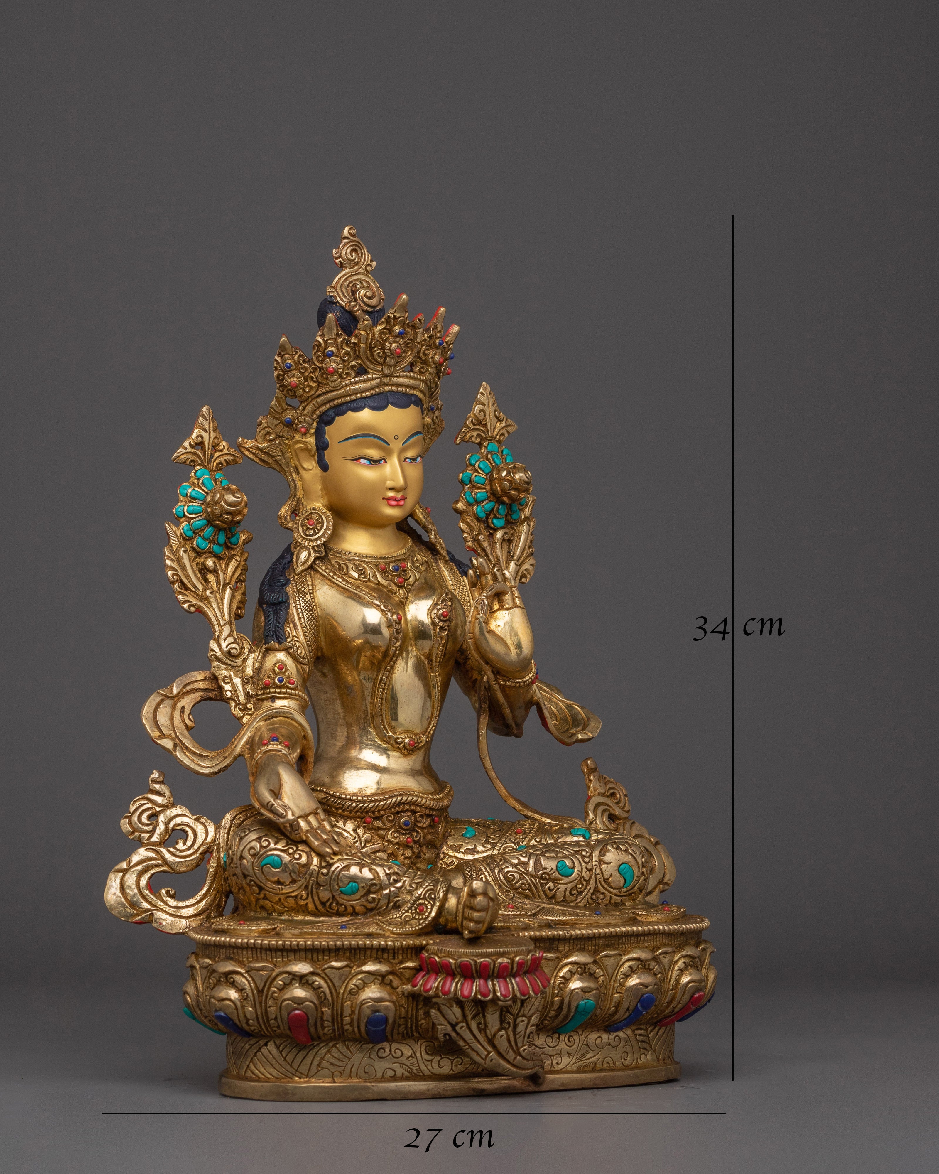 24k-gold-gilded-green-tara