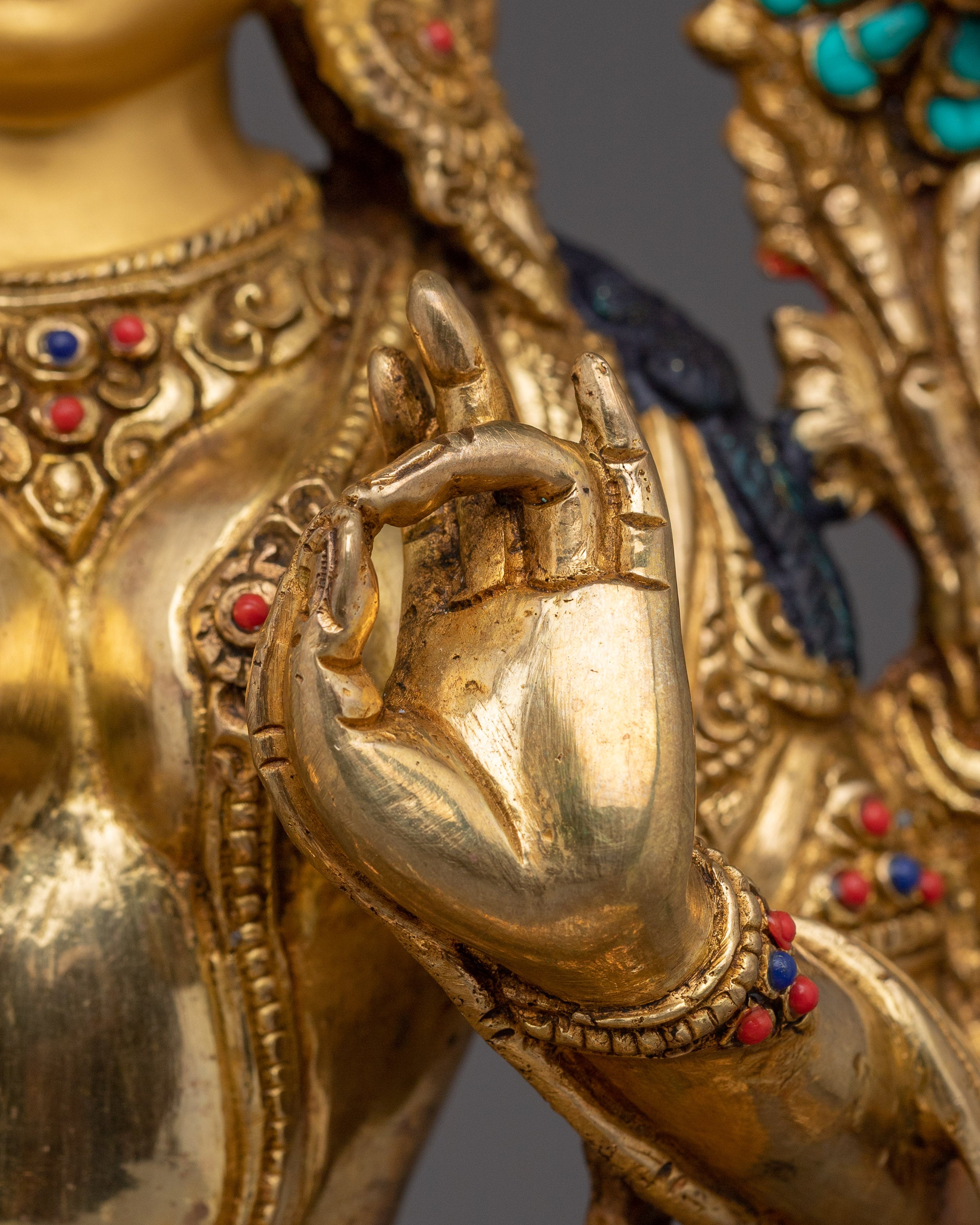 24k Gold Gilded Green Tara | Mother of All Buddhas