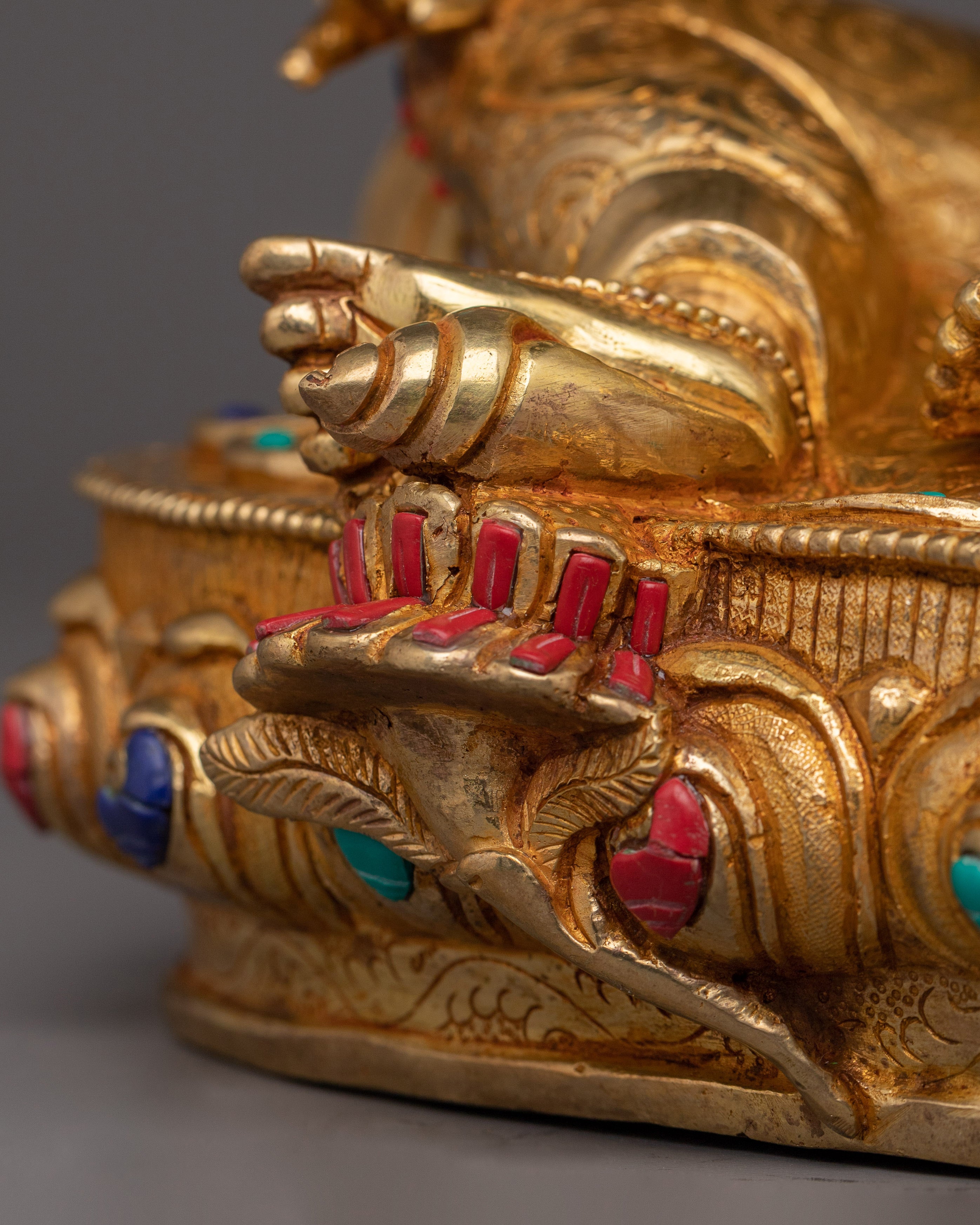 24k Gold Gilded Buddhist Art of Dzambhala | Deity of Generosity and Fortune