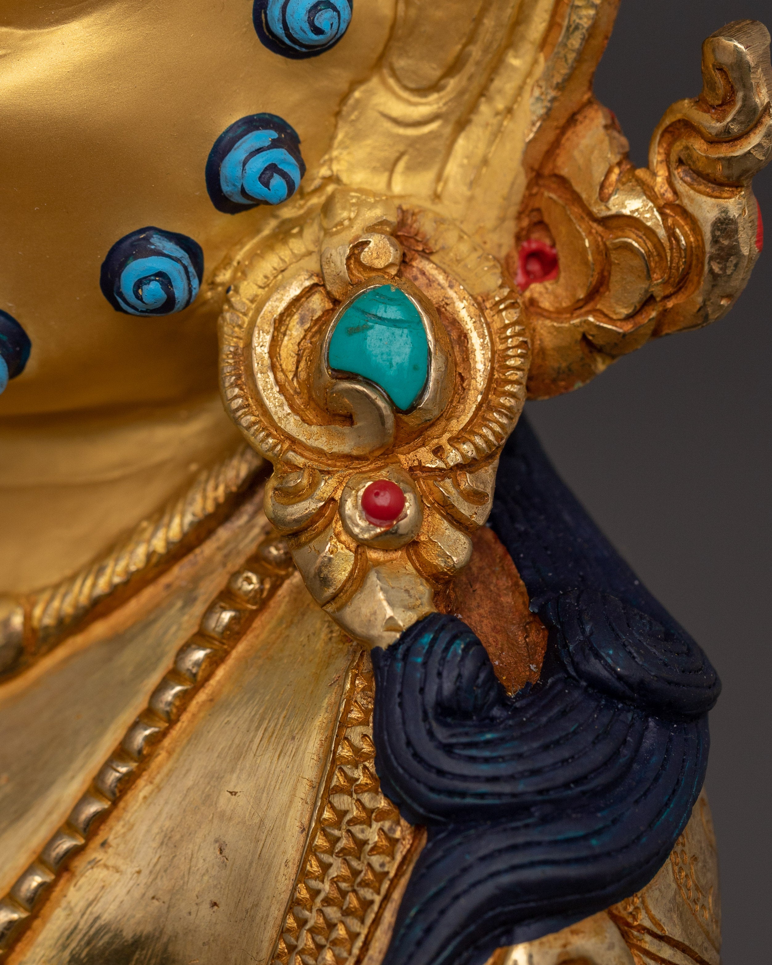 24k Gold Gilded Buddhist Art of Dzambhala | Deity of Generosity and Fortune