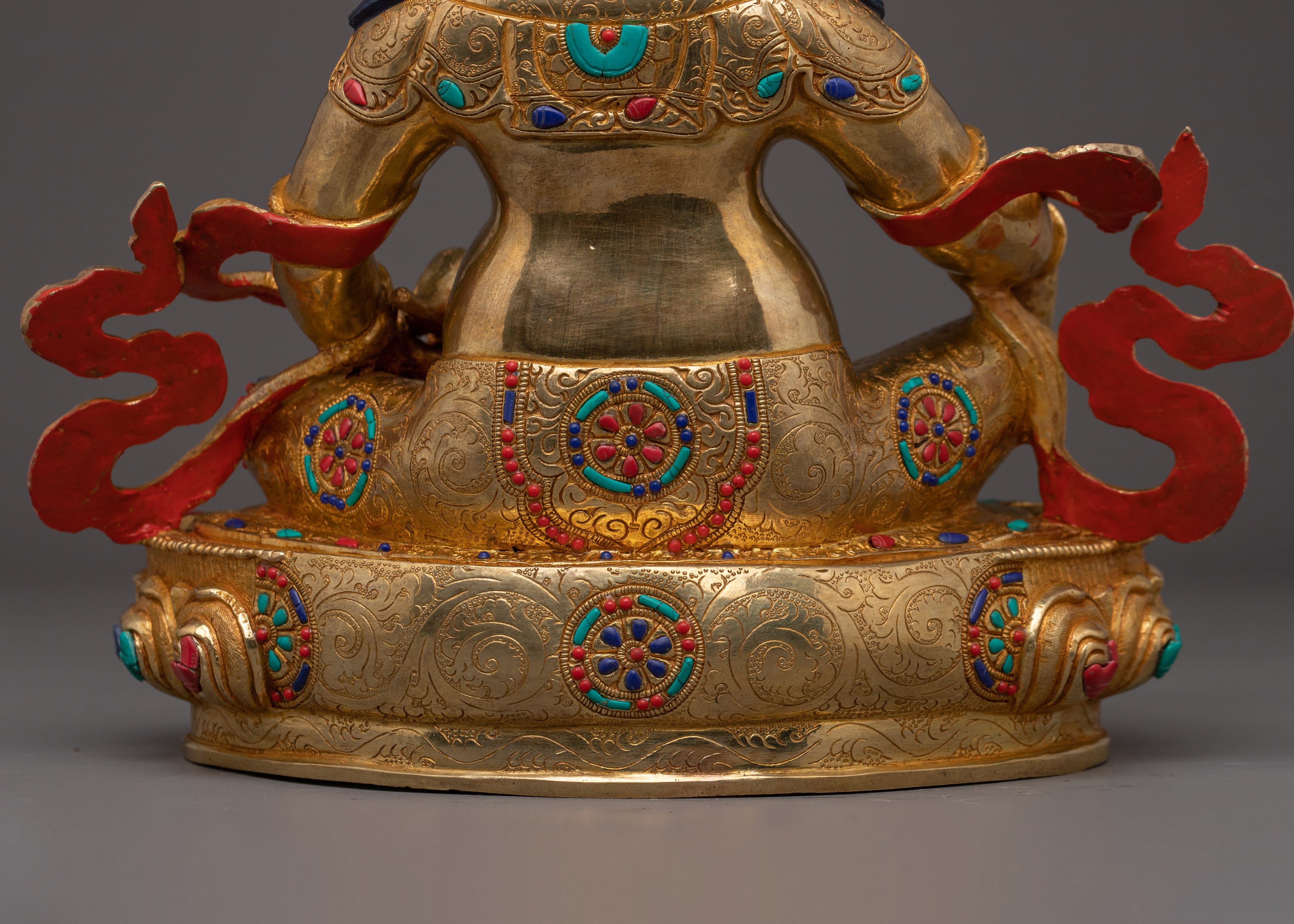 24k Gold Gilded Buddhist Art of Dzambhala | Deity of Generosity and Fortune