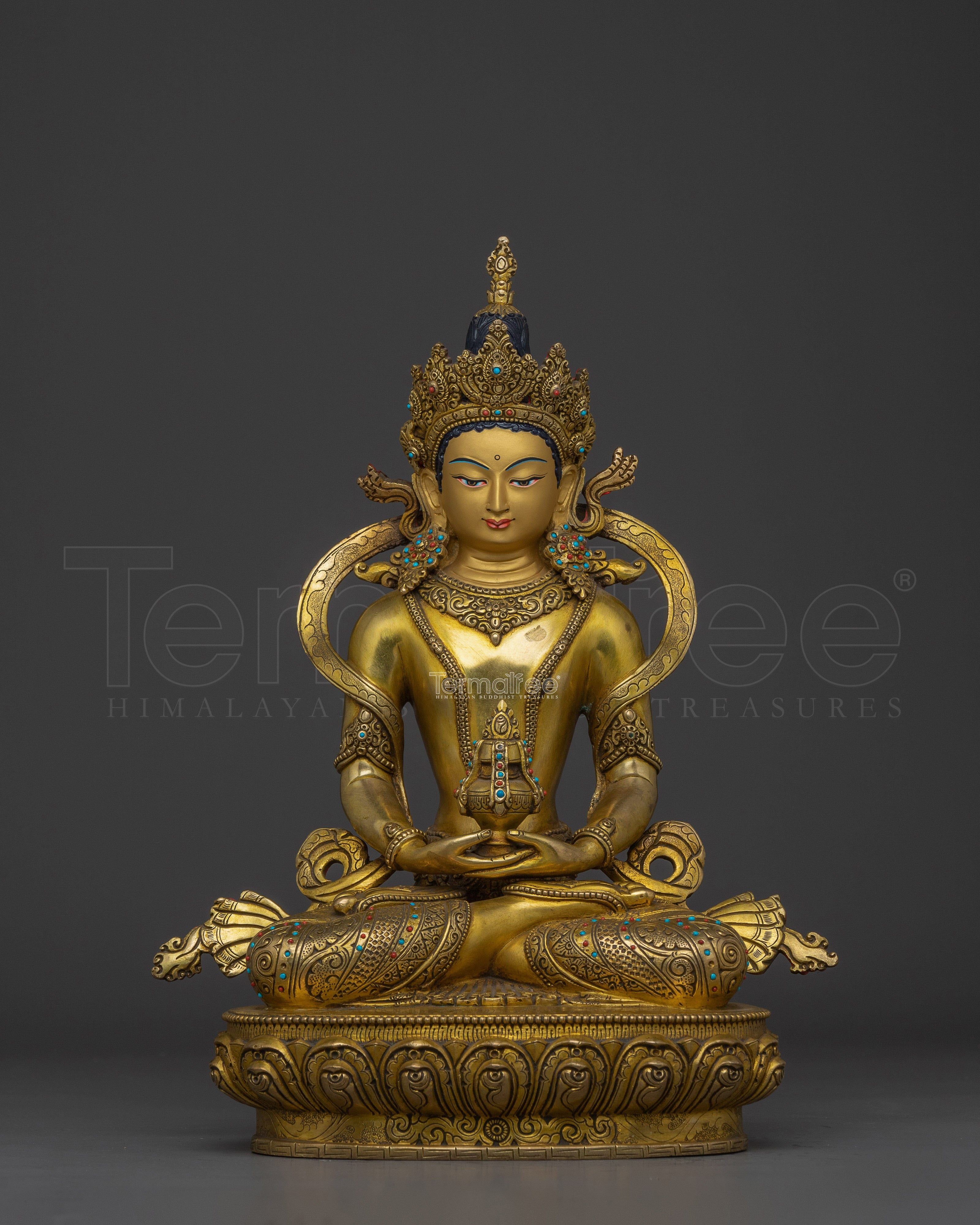 24k Gold Gilded Statue of Amitayus | Buddha of Infinite Life