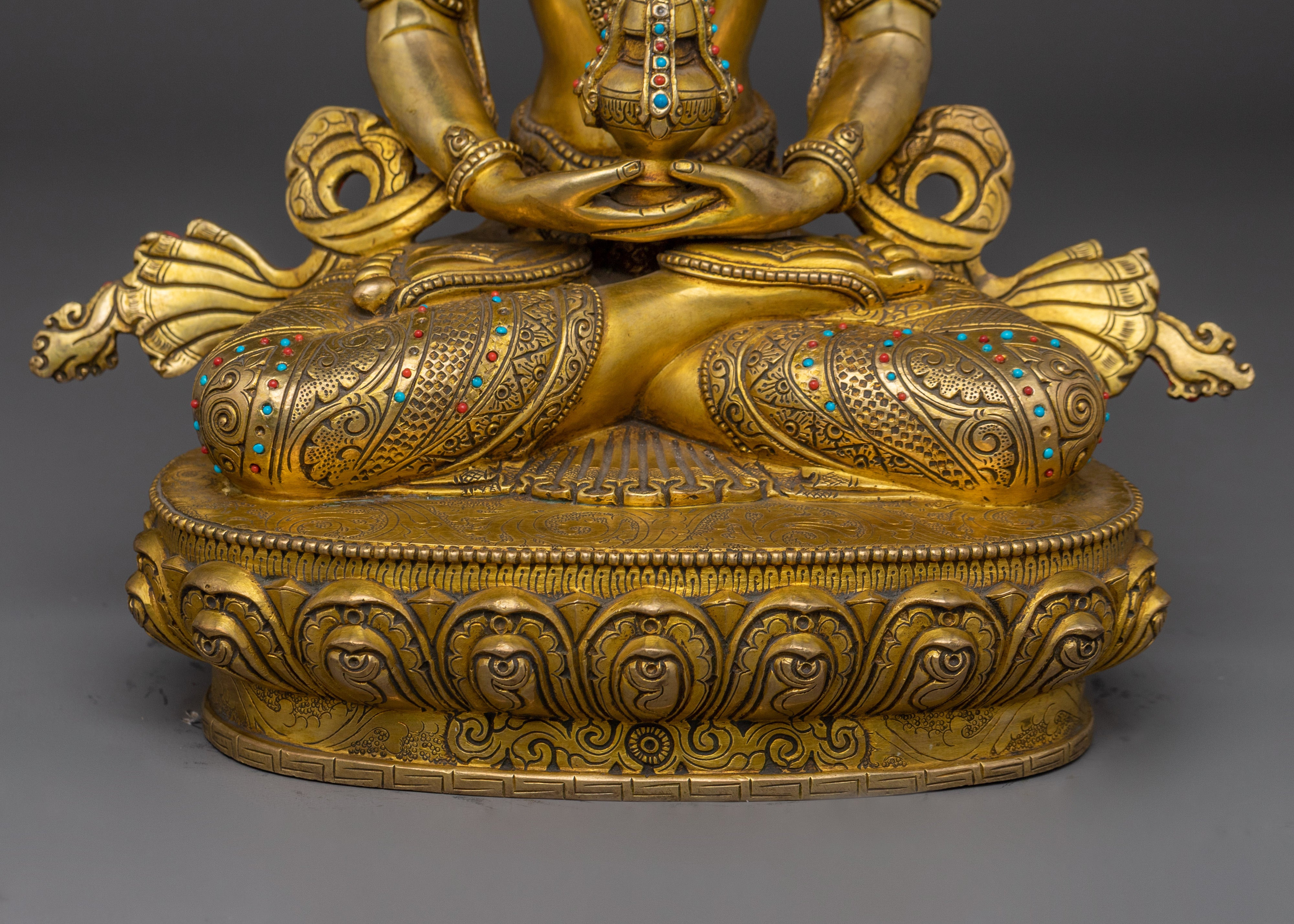 24k Gold Gilded Statue of Amitayus | Buddha of Infinite Life