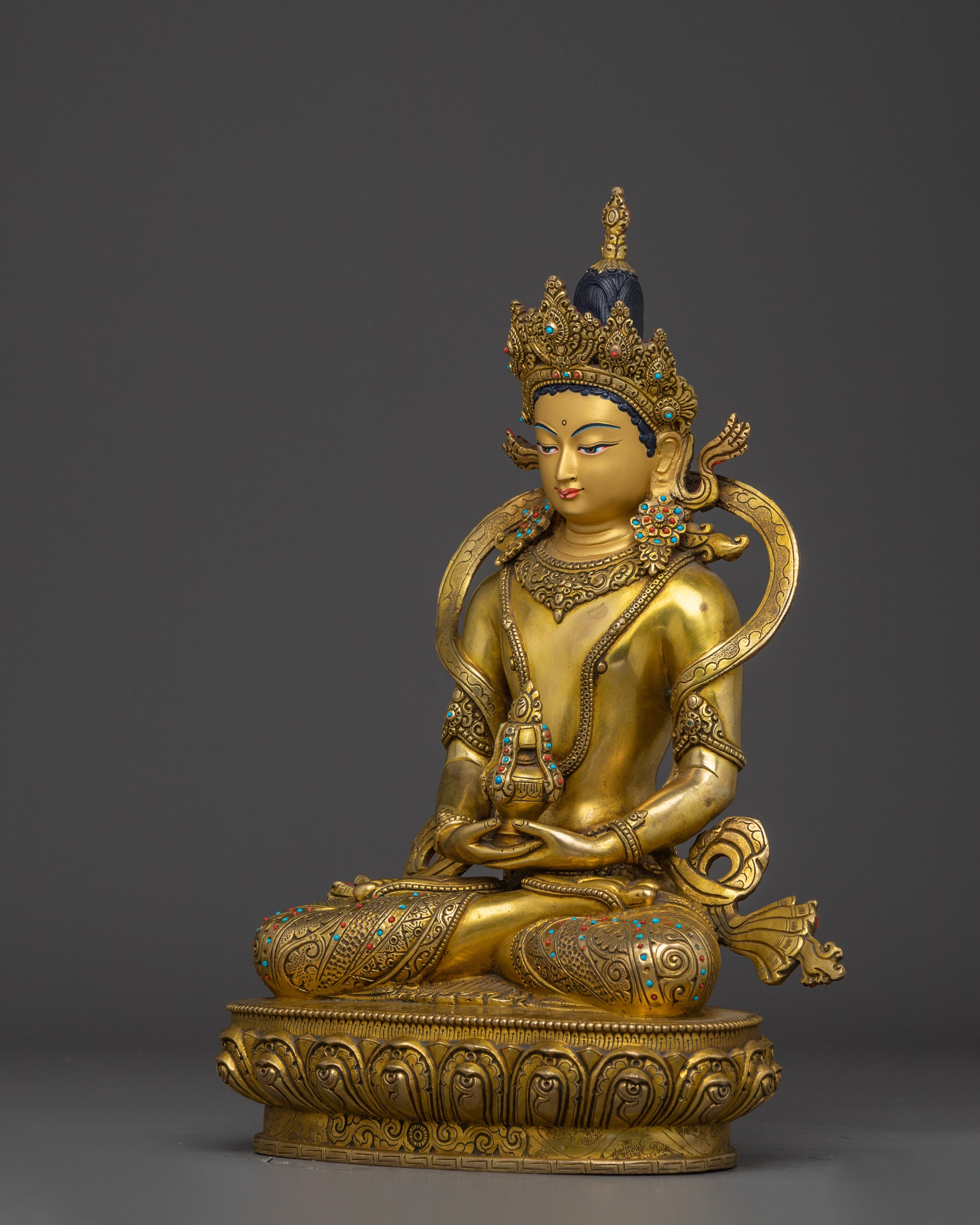 24k Gold Gilded Statue of Amitayus | Buddha of Infinite Life
