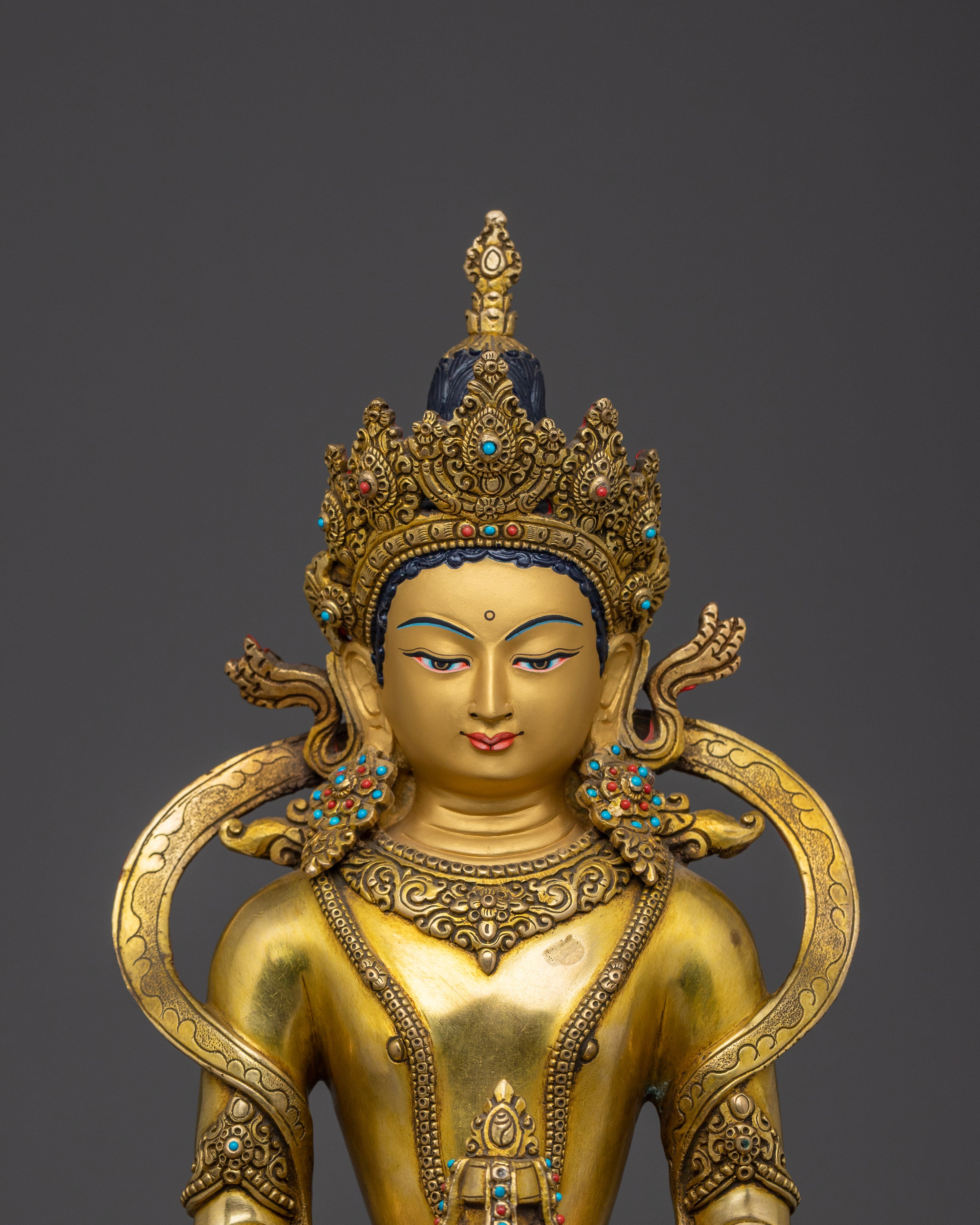24k Gold Gilded Statue of Amitayus | Buddha of Infinite Life