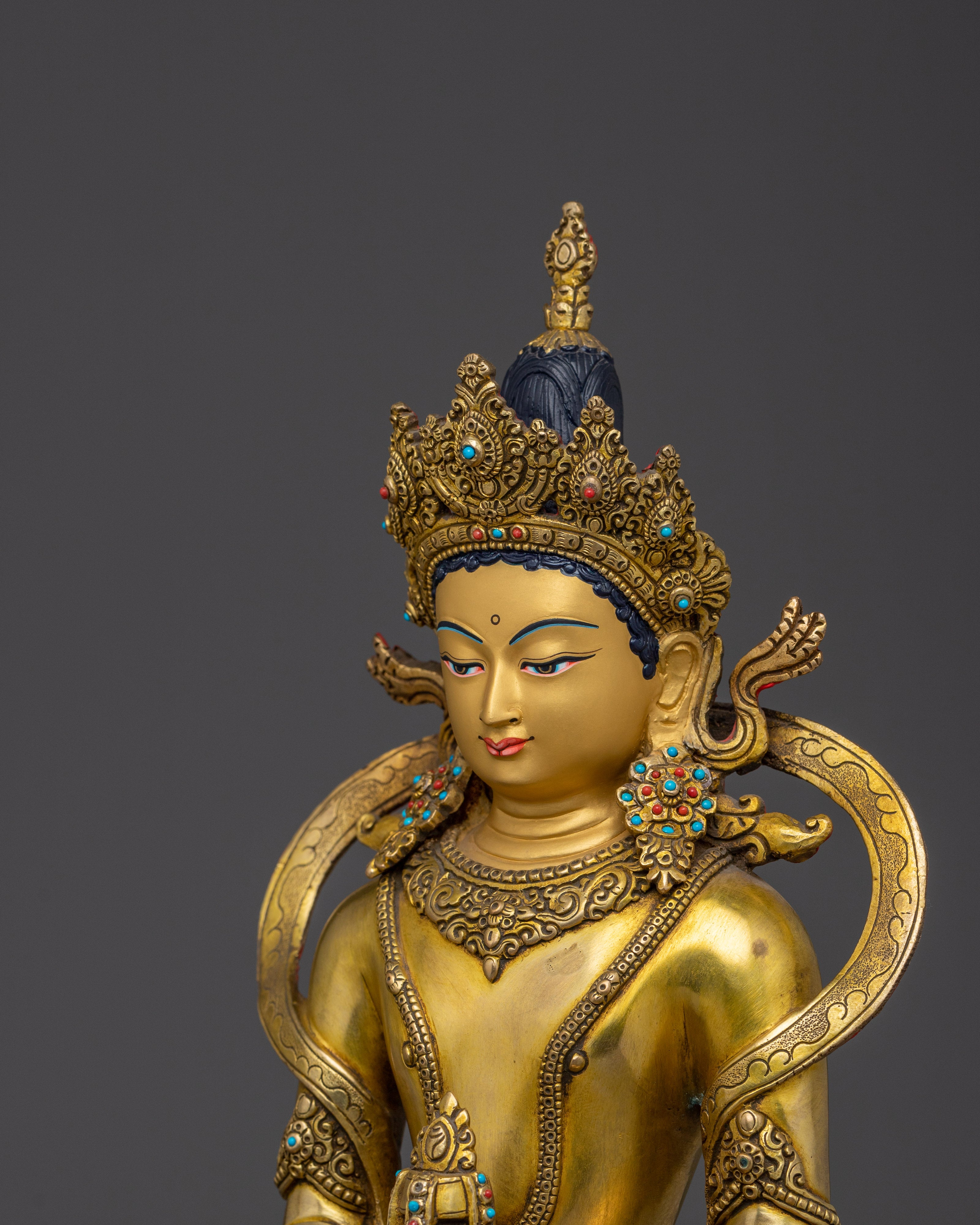24k Gold Gilded Statue of Amitayus | Buddha of Infinite Life