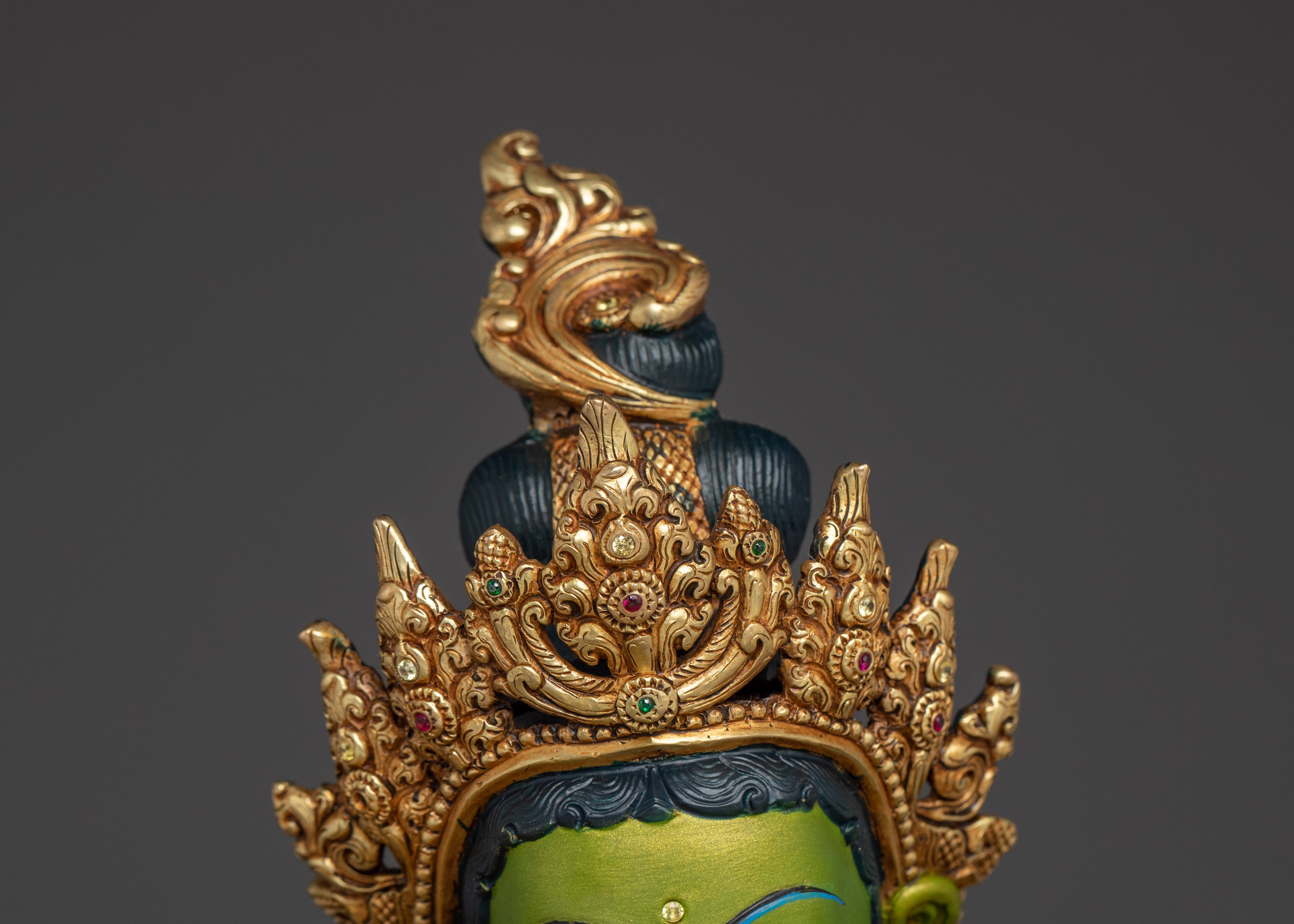 Handcrafted Buddhist Art of Green Tara | Embodiment of Fearless Compassion