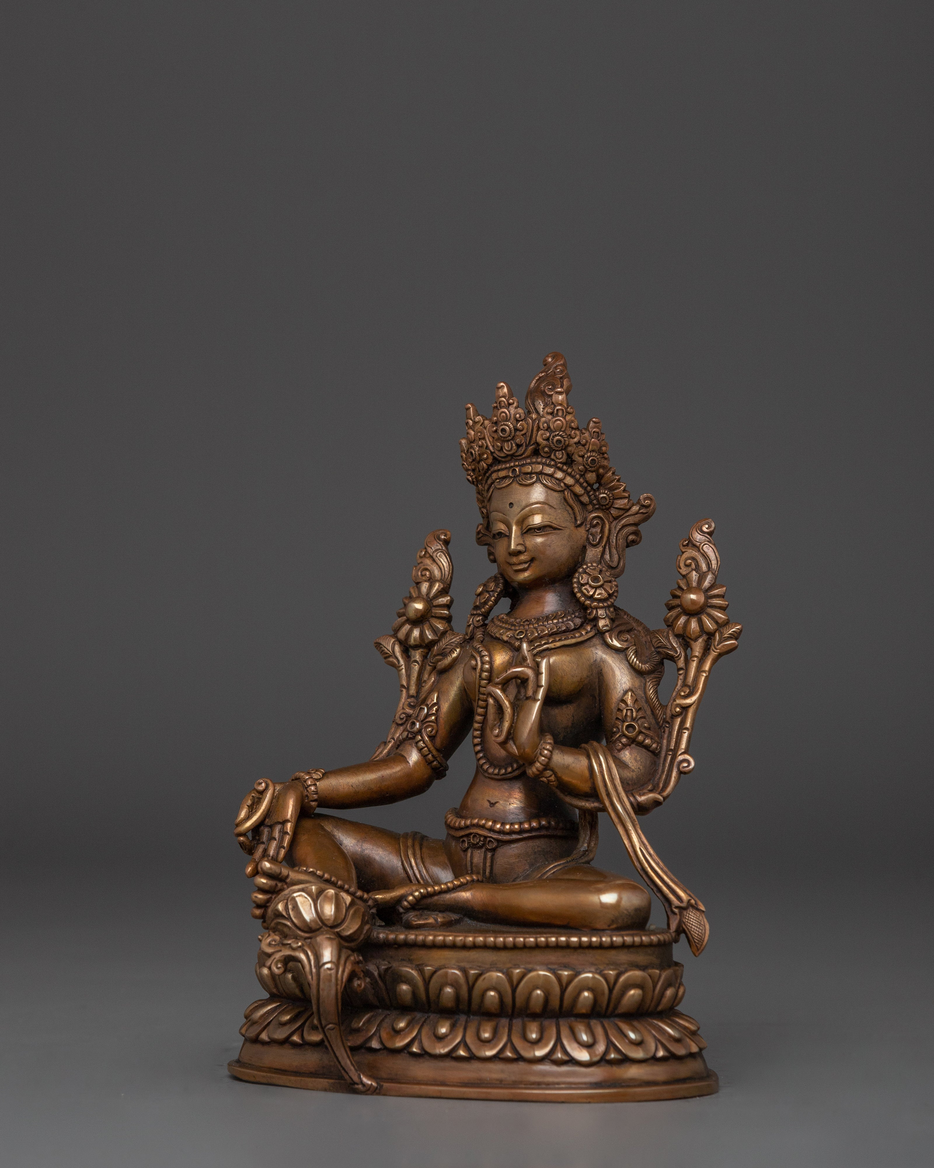 Shyama Tara Oxidized Statue | Green Tara - Mother of All Buddhas