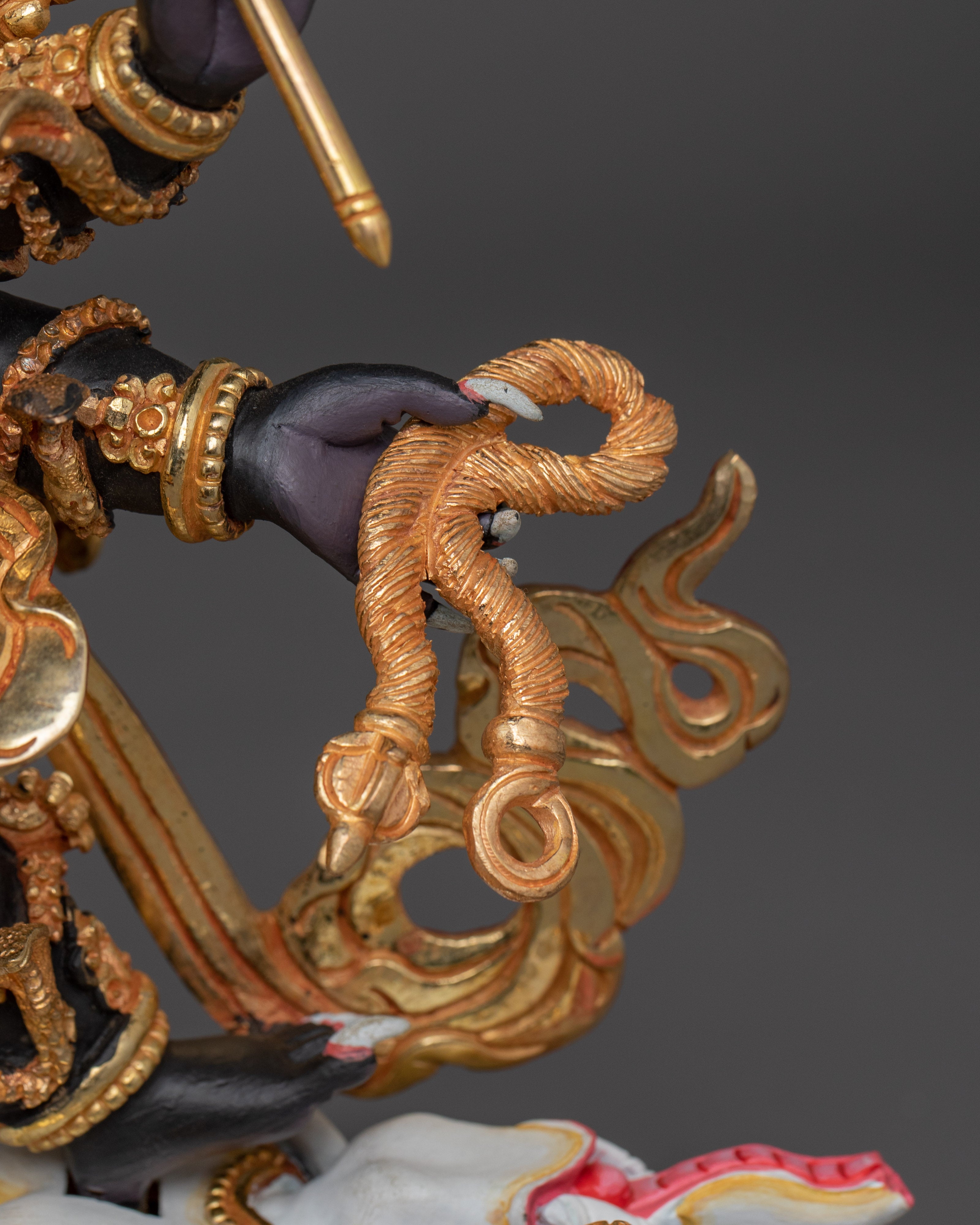 Statue of Wrathful 6 Armed Mahakala | Protection and Strength