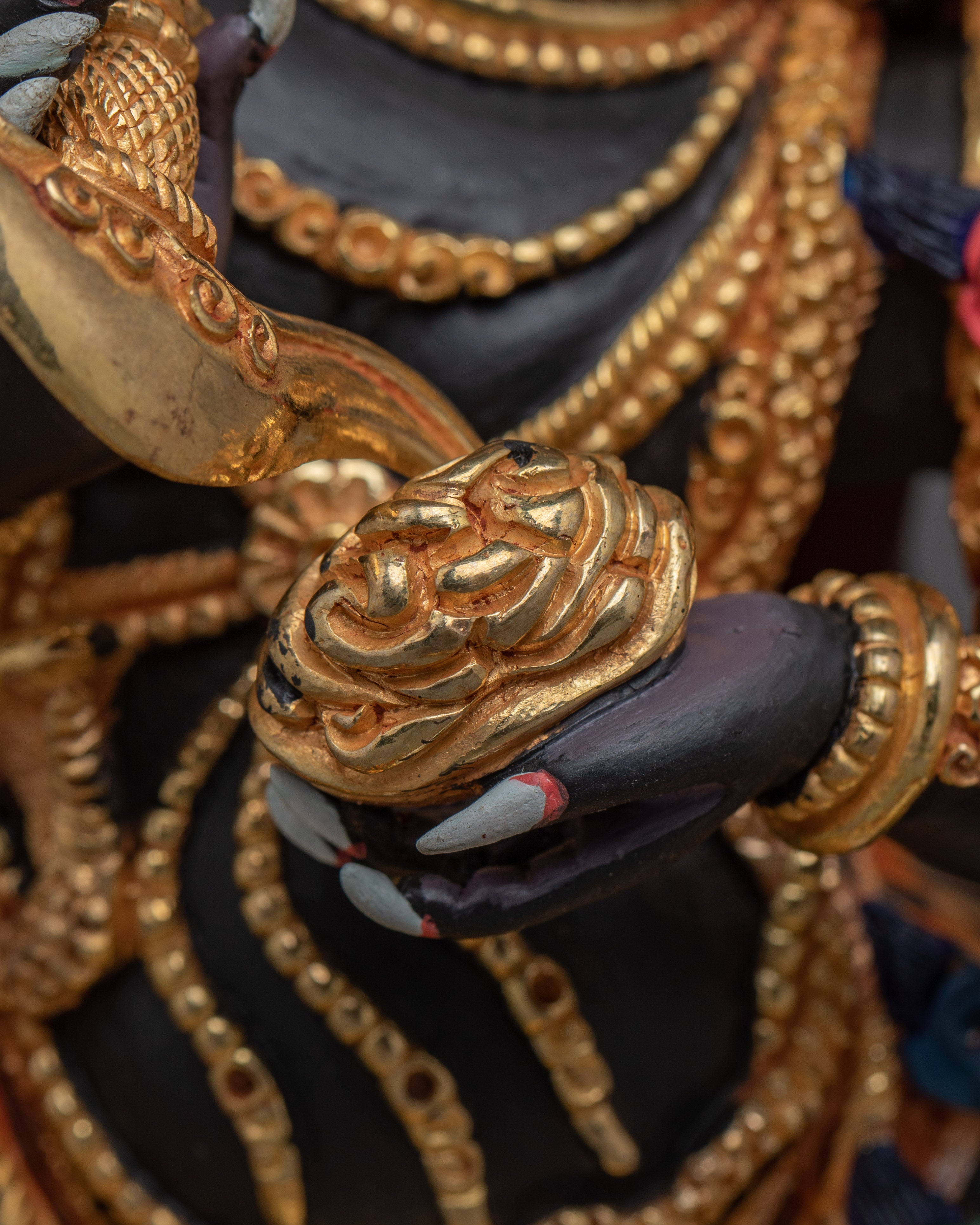 Statue of Wrathful 6 Armed Mahakala | Protection and Strength