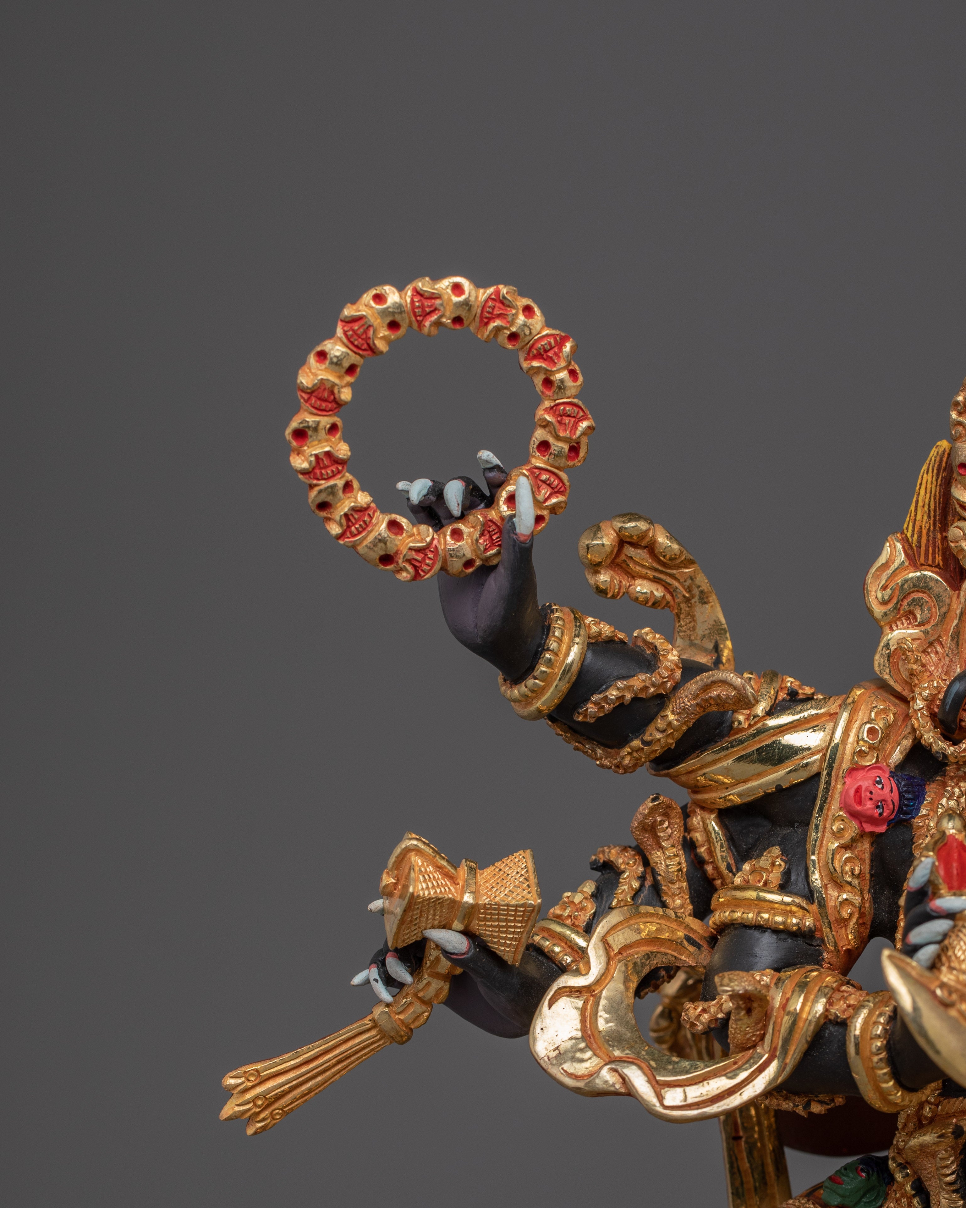 Statue of Wrathful 6 Armed Mahakala | Protection and Strength