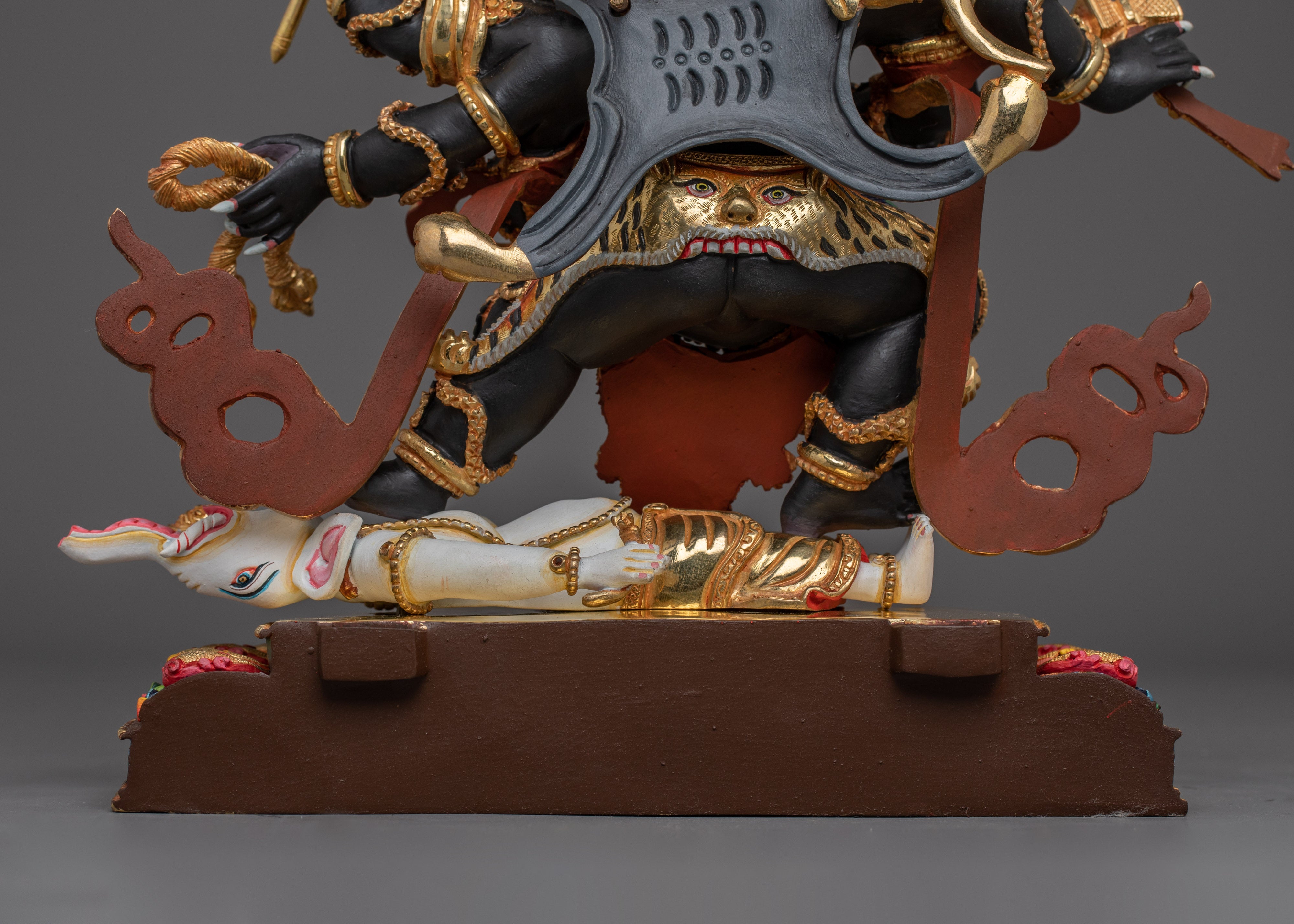 Statue of Wrathful 6 Armed Mahakala | Protection and Strength