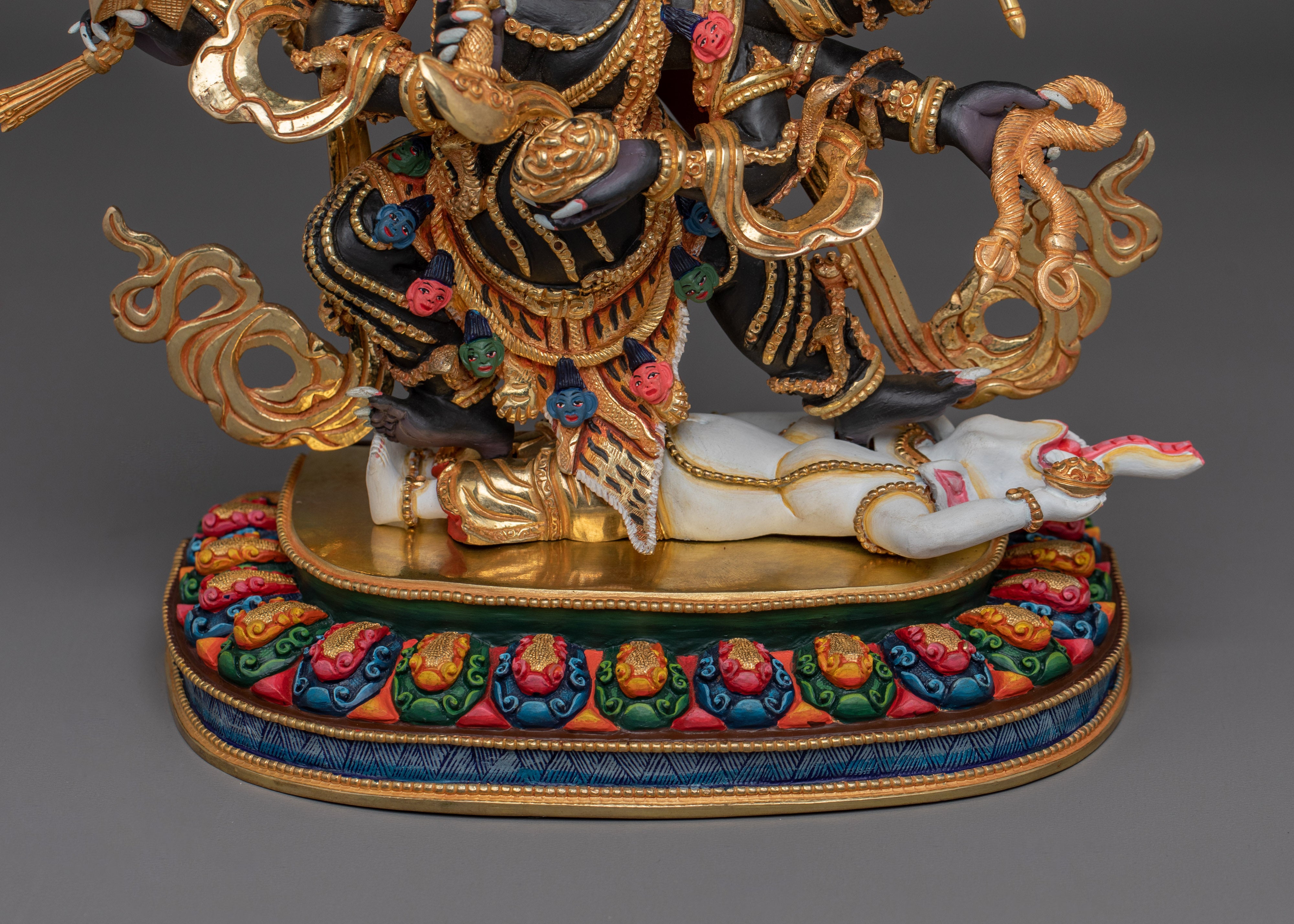 Statue of Wrathful 6 Armed Mahakala | Protection and Strength