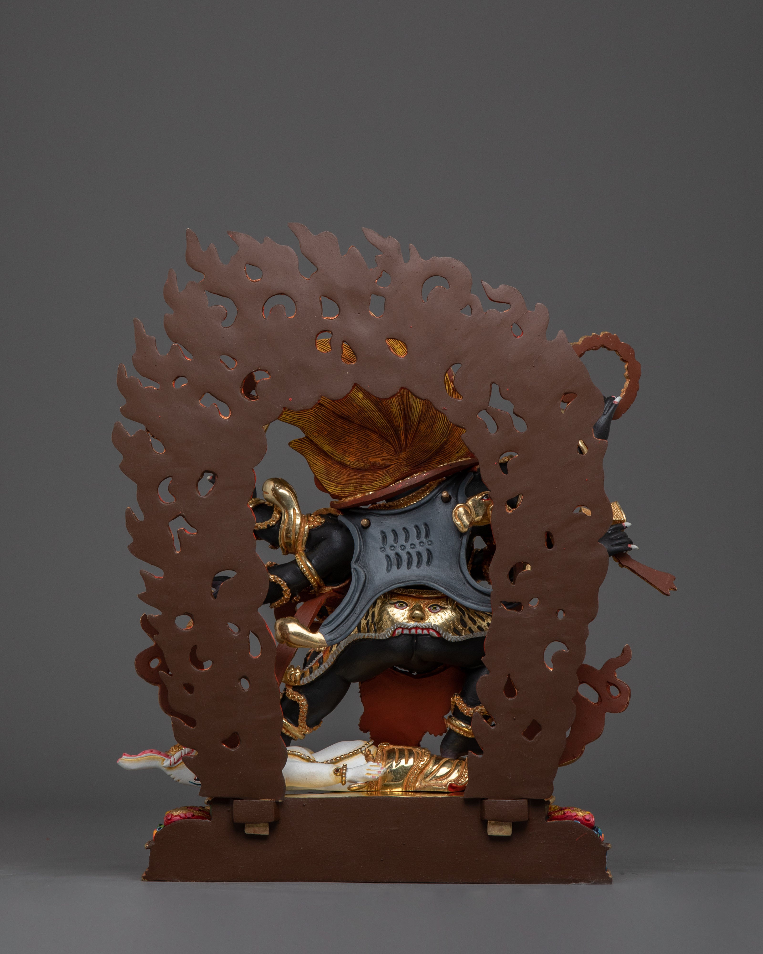 Statue of Wrathful 6 Armed Mahakala | Protection and Strength