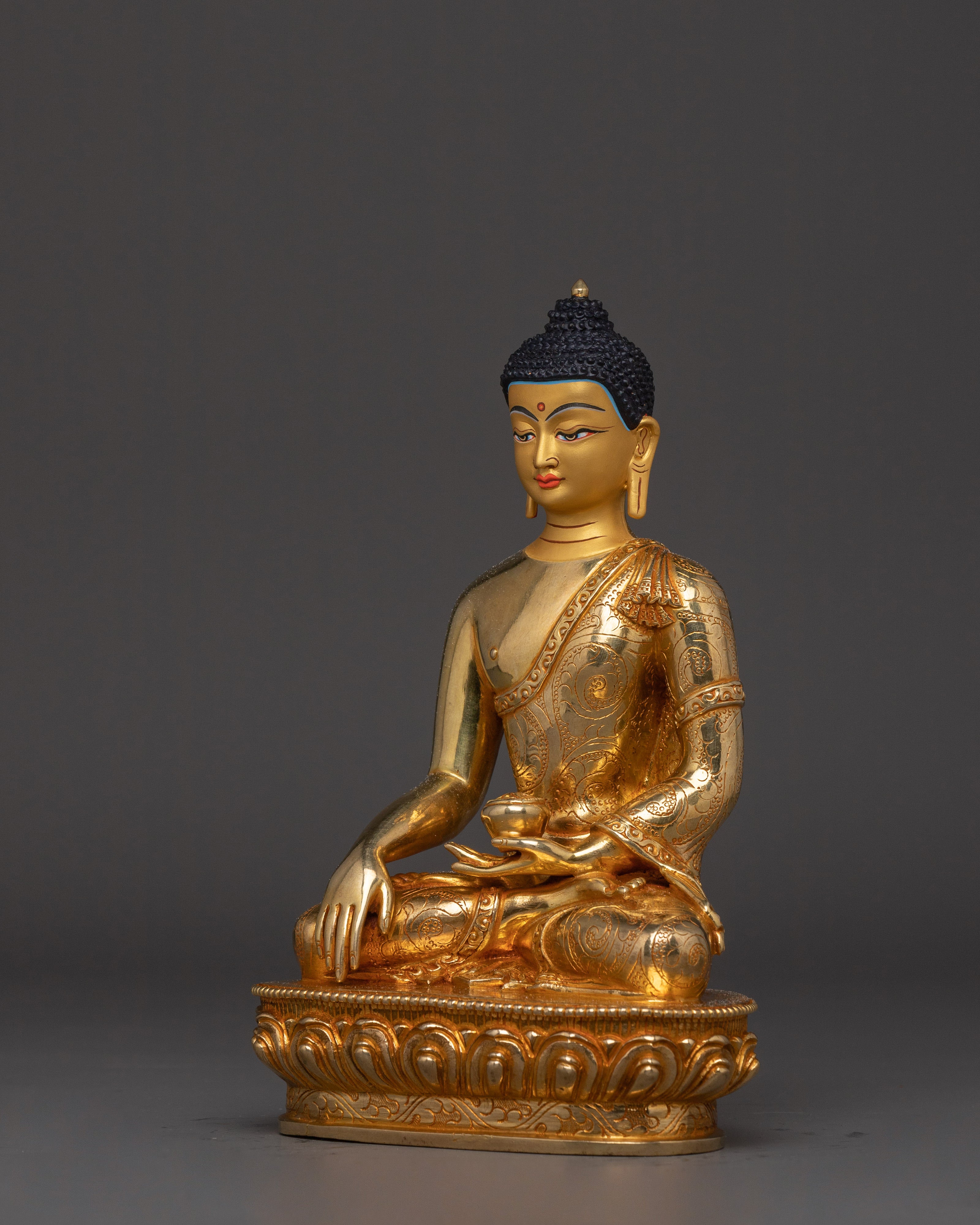 24k Gold Gilded Buddha Shakyamuni Sculpture | Founder of the Buddhist Path
