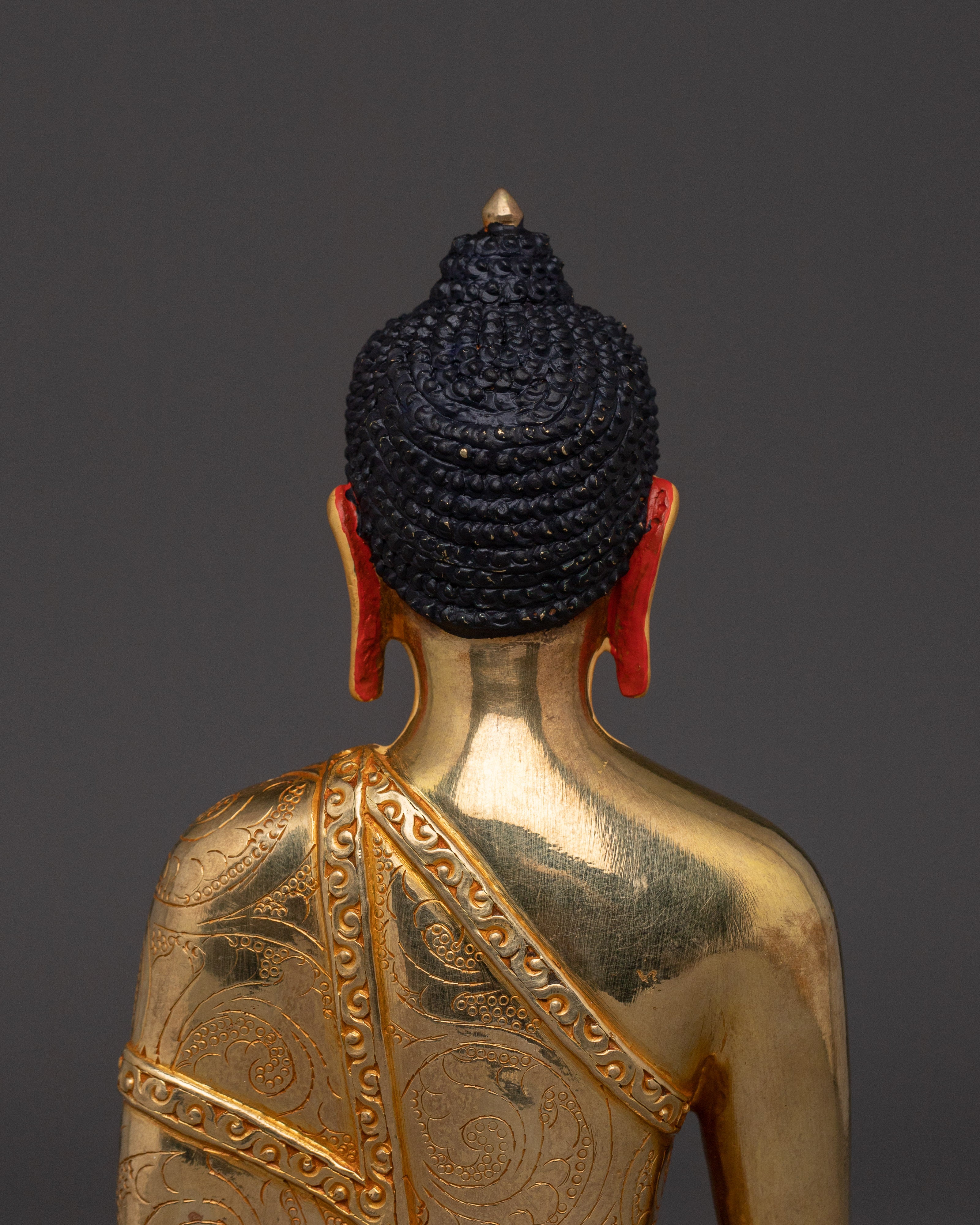 24k Gold Gilded Buddha Shakyamuni Sculpture | Founder of the Buddhist Path