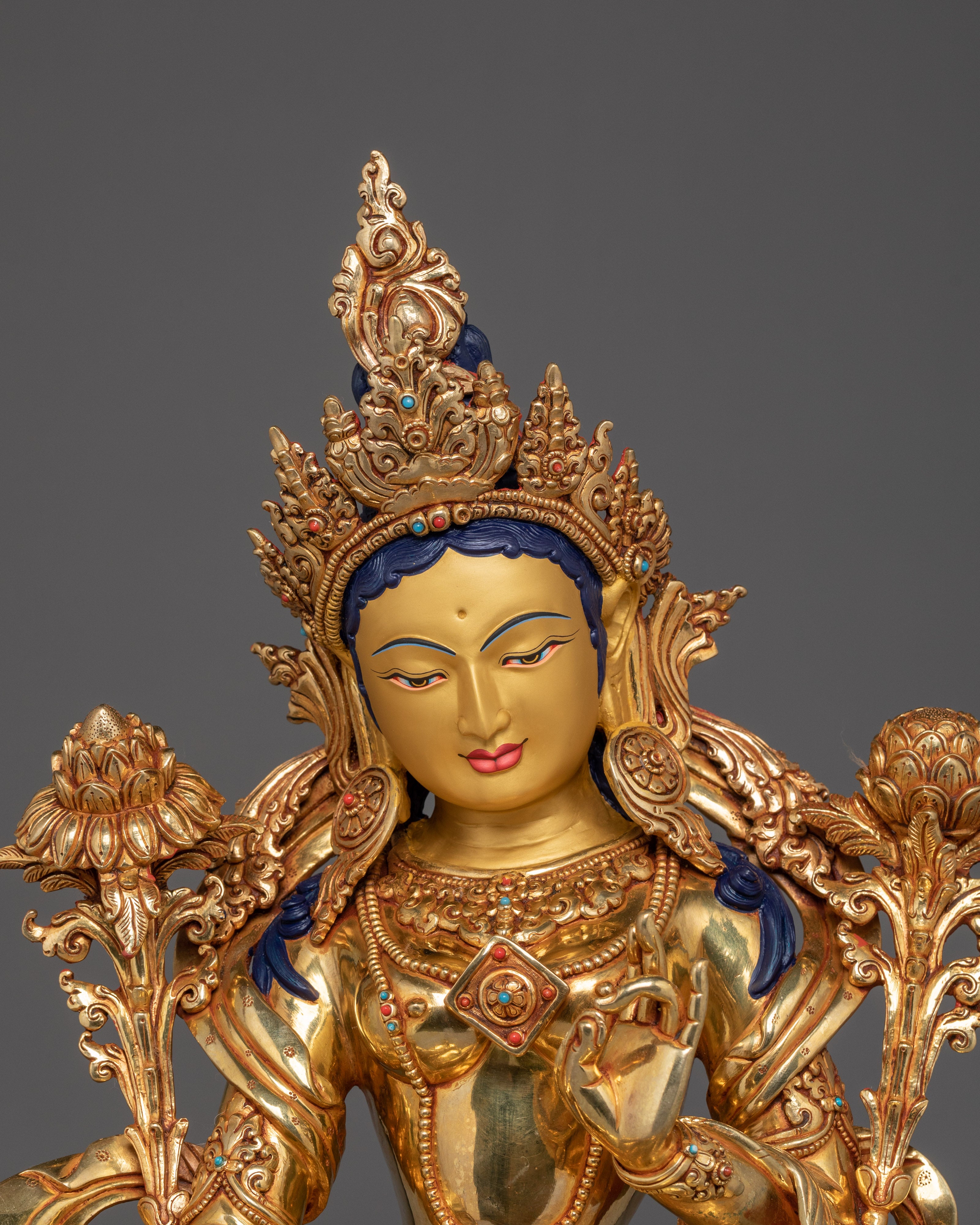 Enlightened Green Tara Statue | Shyama Tara - Tibetan Compassionate Deity