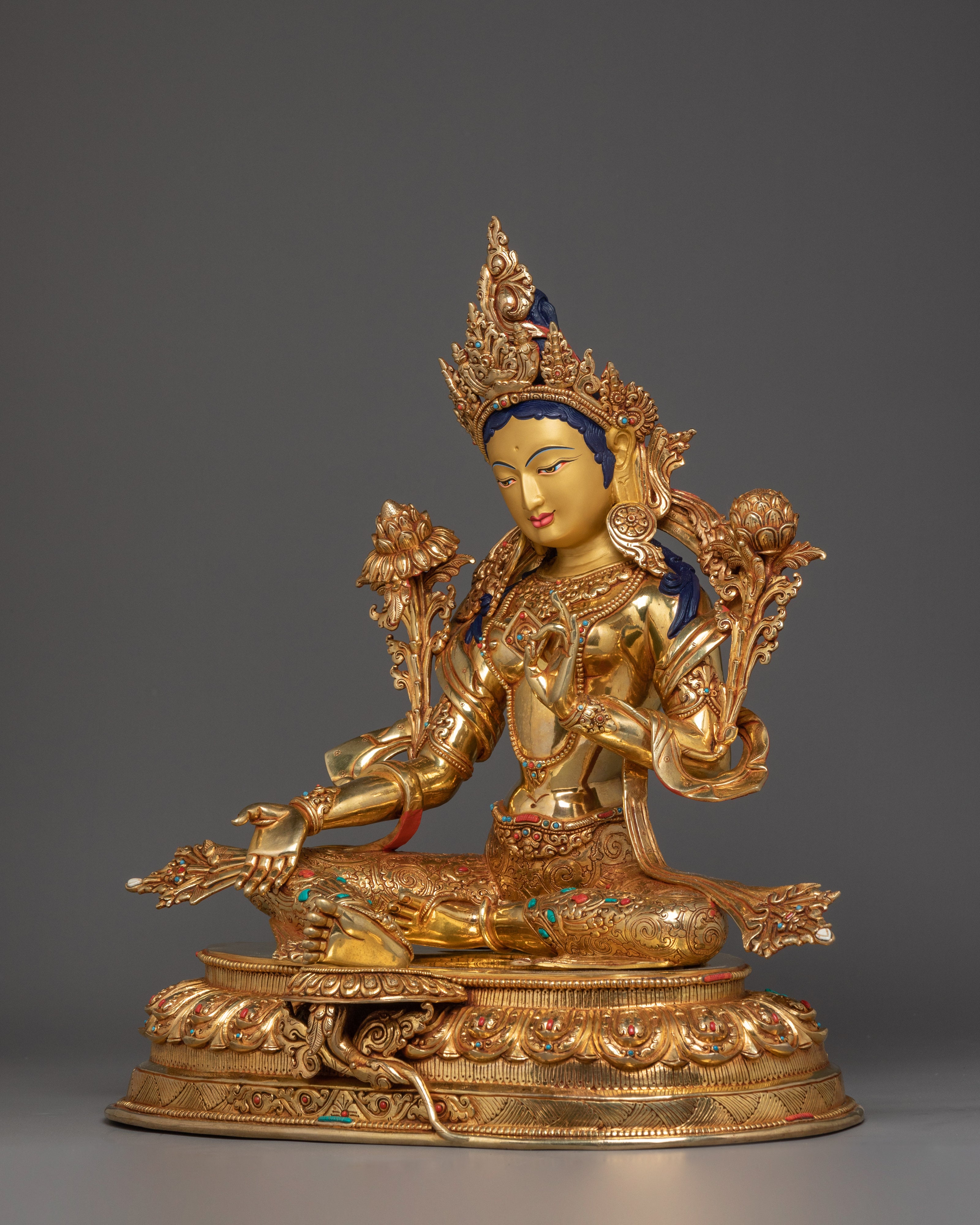 Enlightened Green Tara Statue | Shyama Tara - Tibetan Compassionate Deity
