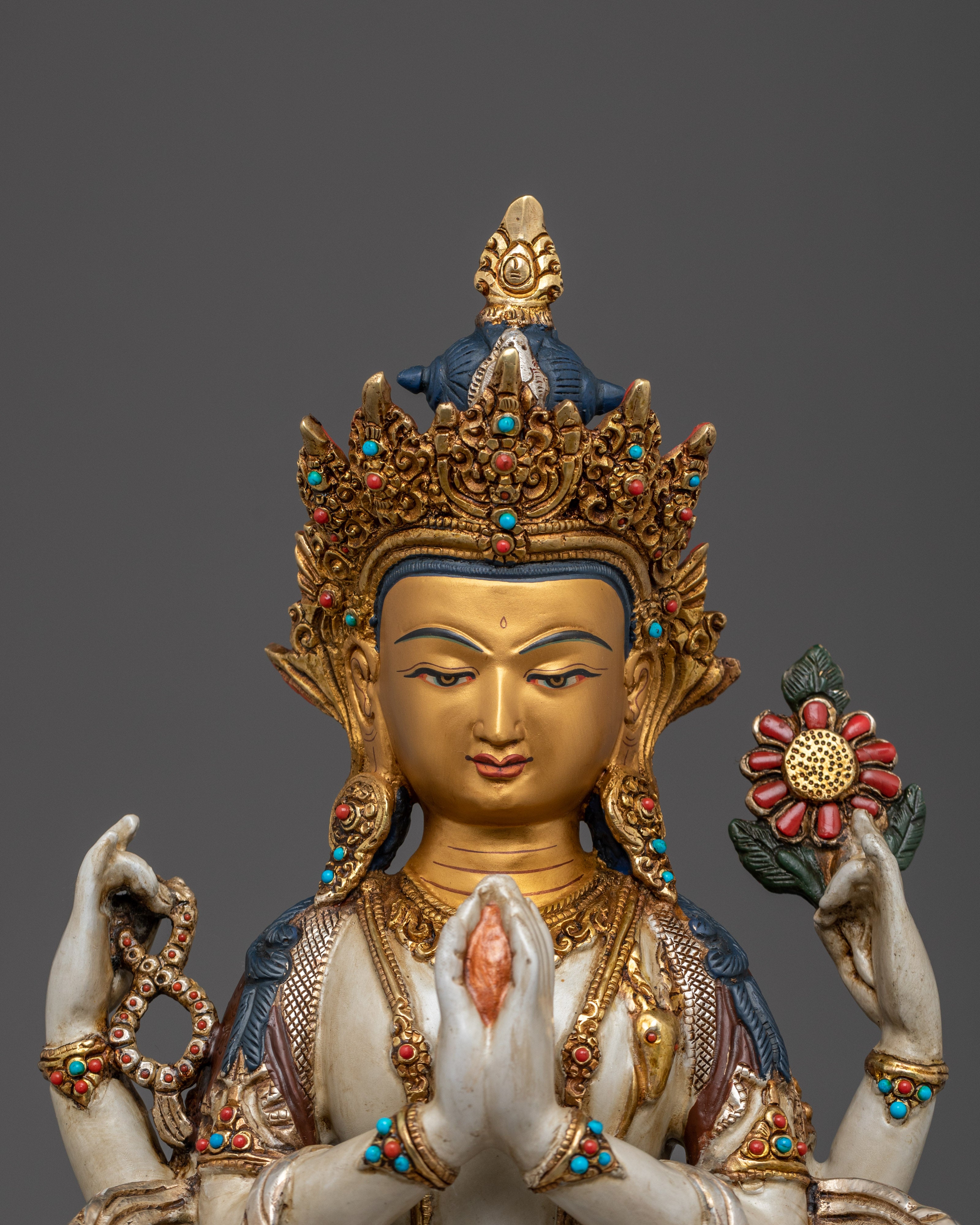Sculpture of Tibetan Deity Chenrezig | The Embodiment of Mercy