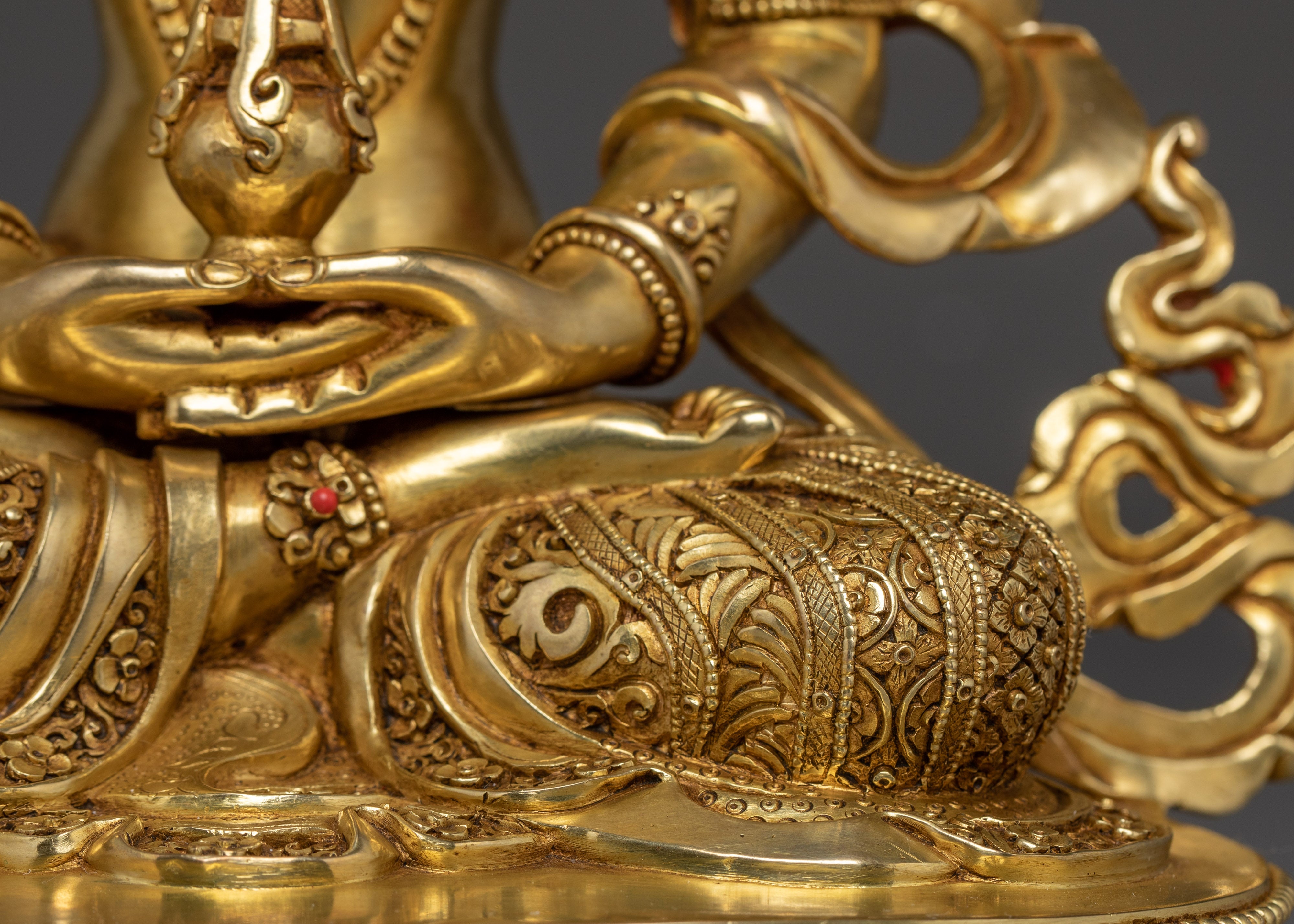 24k Gold Gilded Sculpture of Amitayus | Embodiment of Infinite Life and Longevity