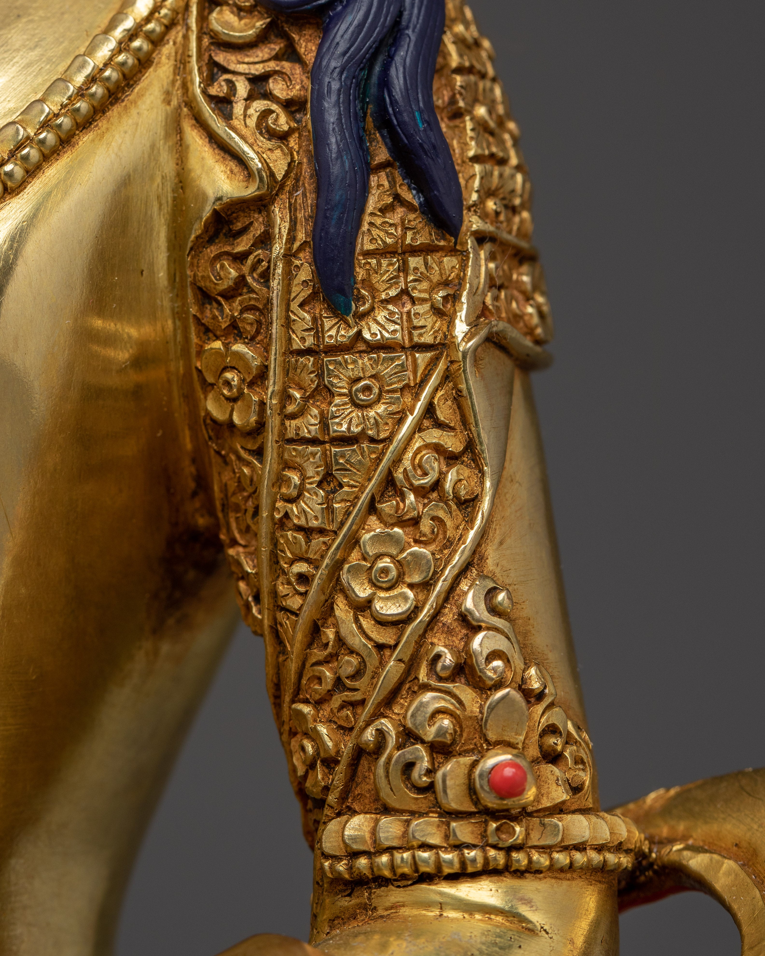 24k Gold Gilded Sculpture of Amitayus | Embodiment of Infinite Life and Longevity